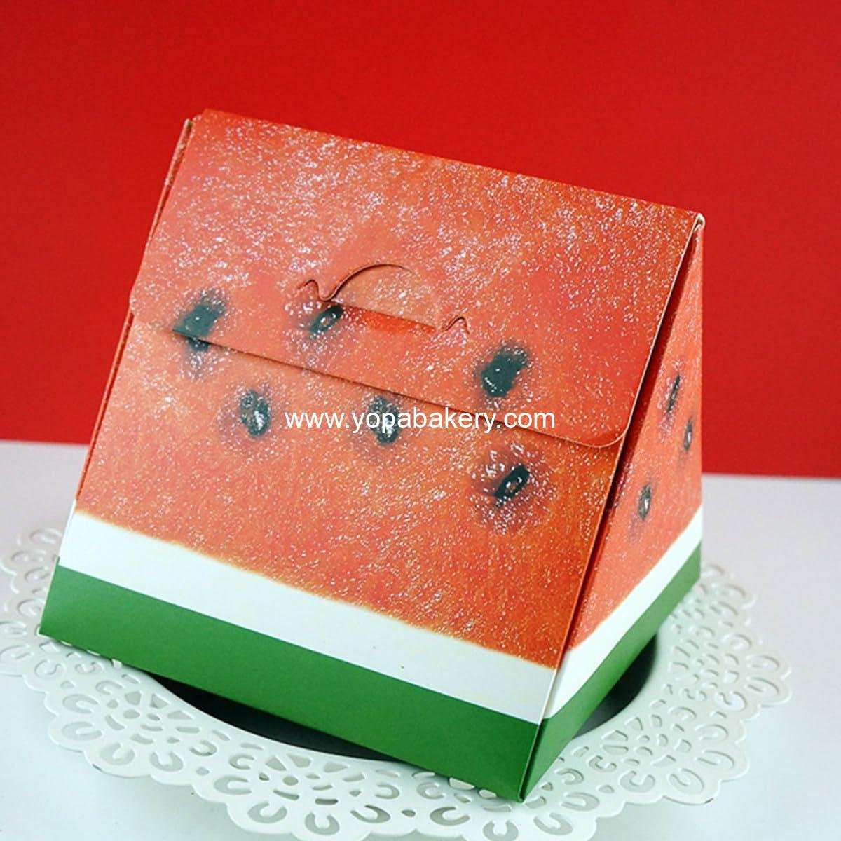 Wholesale Watermelon Shape Small Cake Packaging Boxes Triangular Pastry and Dessert Paper Boxes for Weddings Birthdays Parties Mini Cakes Cookies Donuts Factory