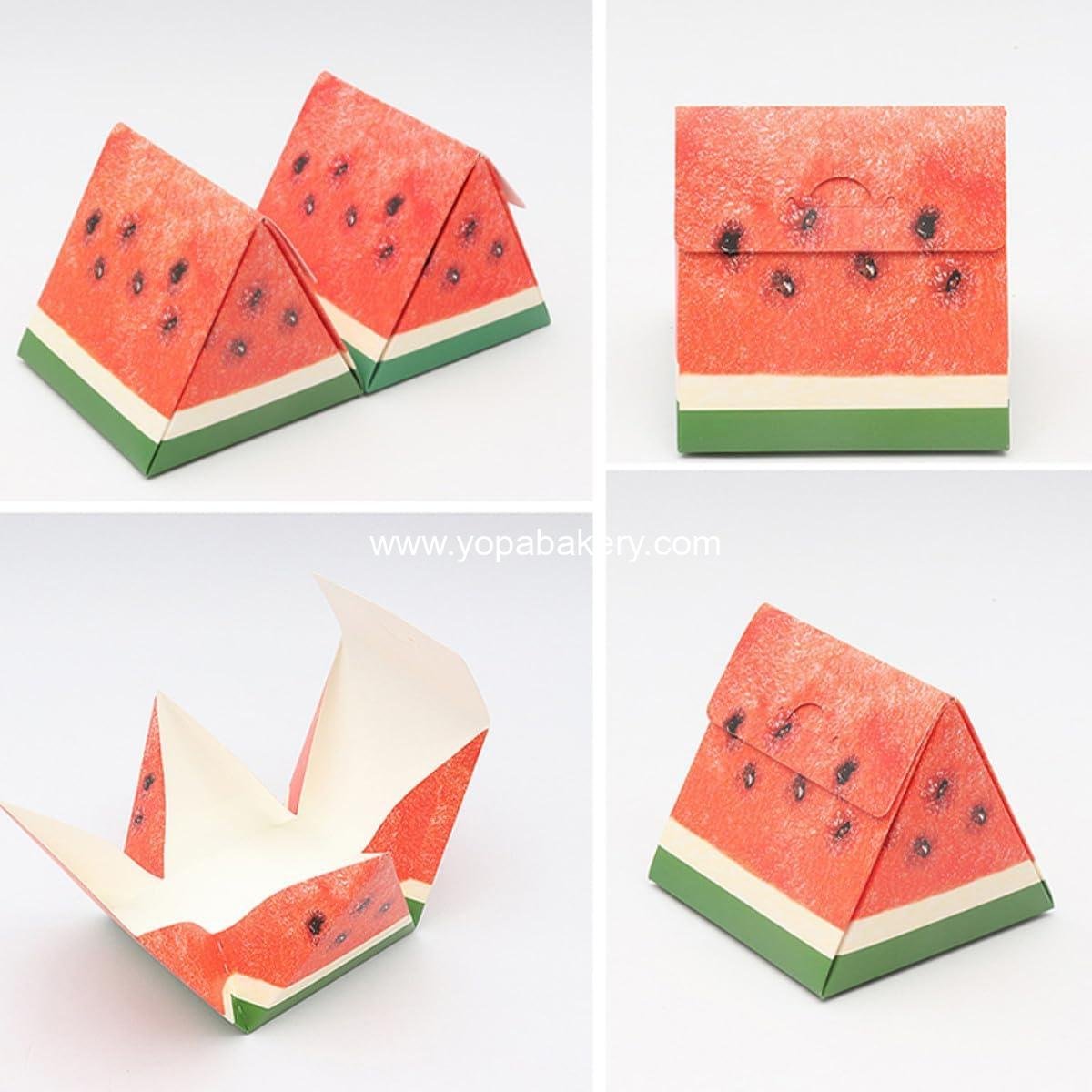 Wholesale Watermelon Shape Small Cake Packaging Boxes Triangular Pastry and Dessert Paper Boxes for Weddings Birthdays Parties Mini Cakes Cookies Donuts Factory