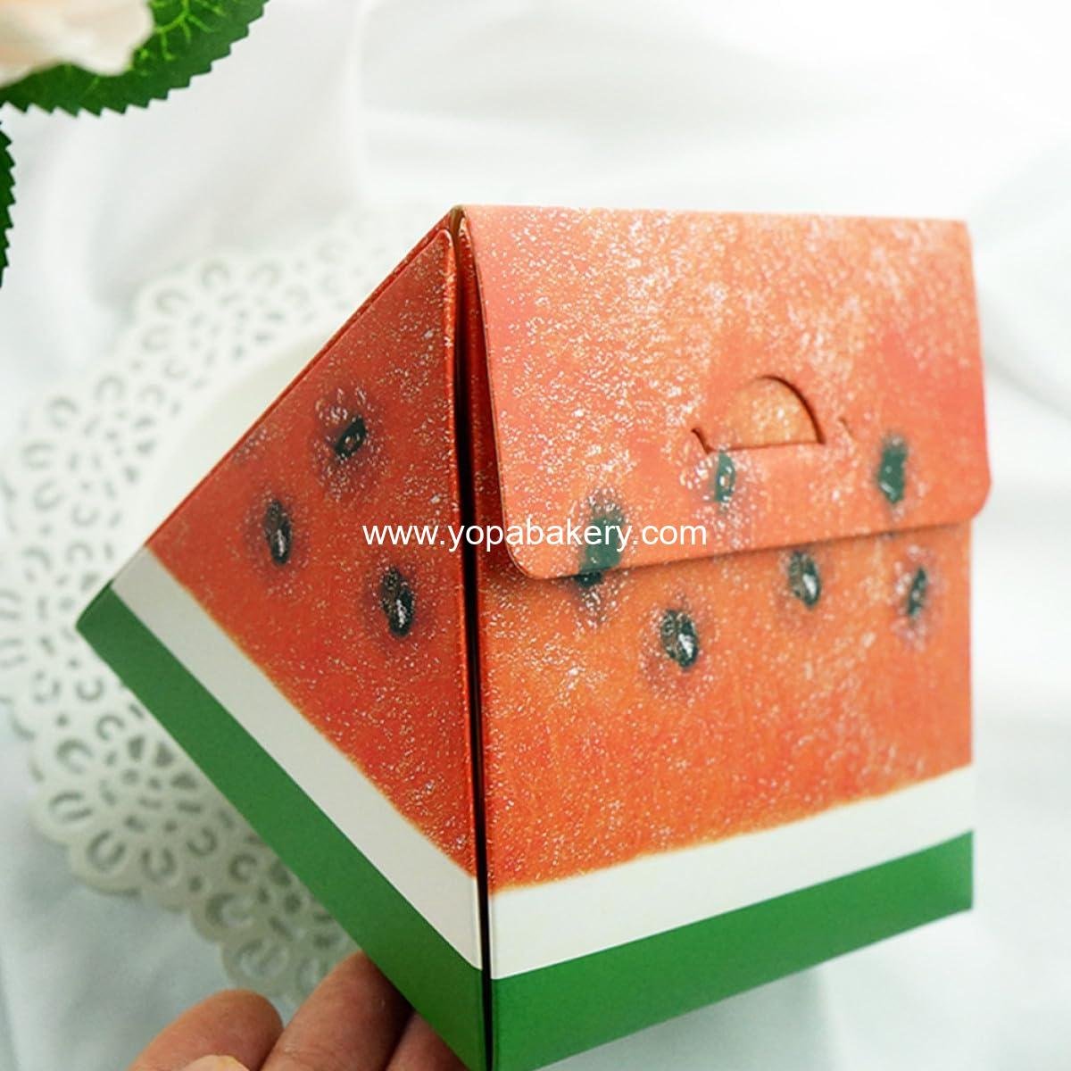 Wholesale Watermelon Shape Small Cake Packaging Boxes Triangular Pastry and Dessert Paper Boxes for Weddings Birthdays Parties Mini Cakes Cookies Donuts Factory