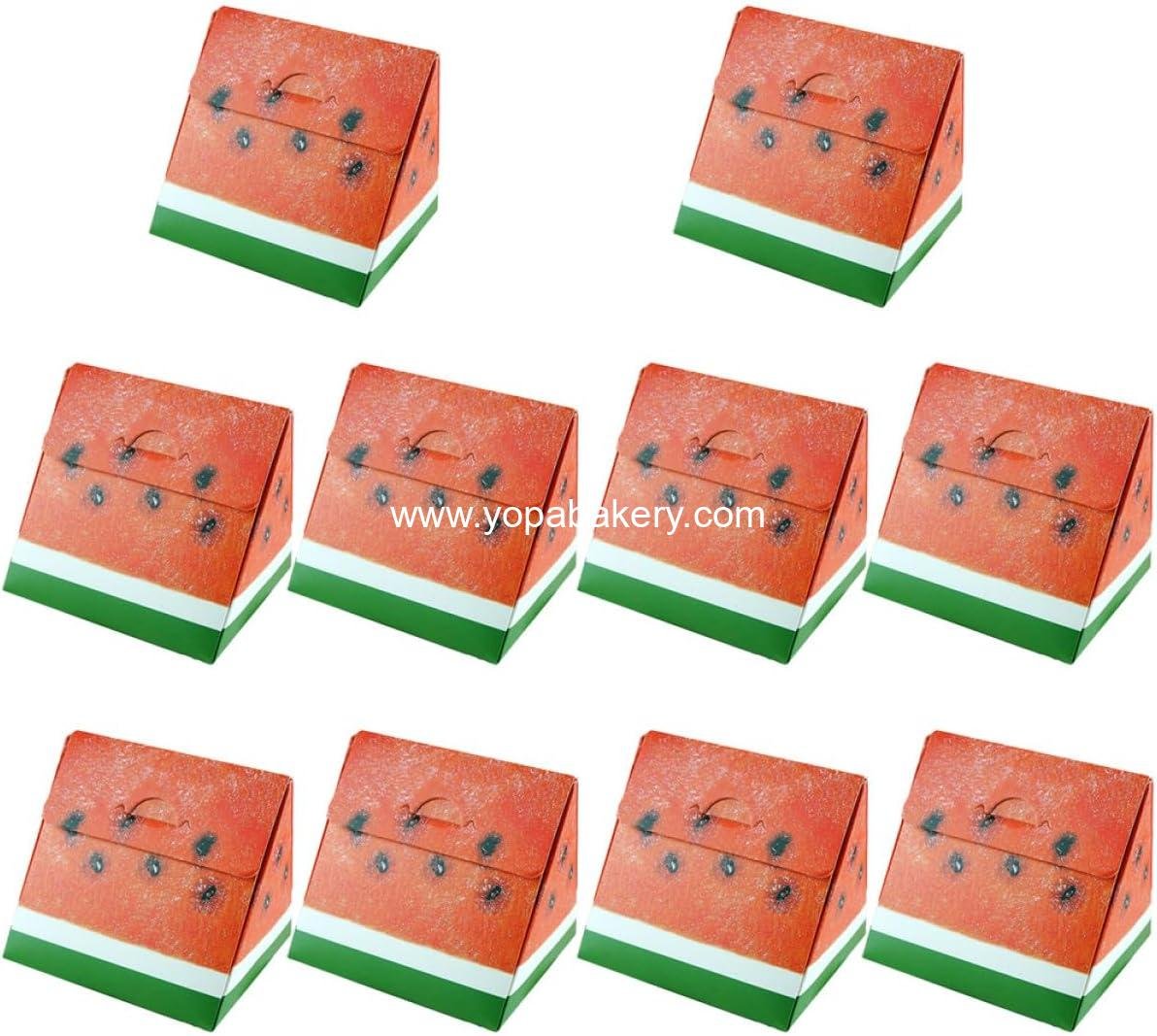 Watermelon Shape Small Cake Packaging Boxes Creative Triangular Pastry and Dessert Paper Boxes for Weddings Birthdays Parties for Mini Cakes Cookies Donuts