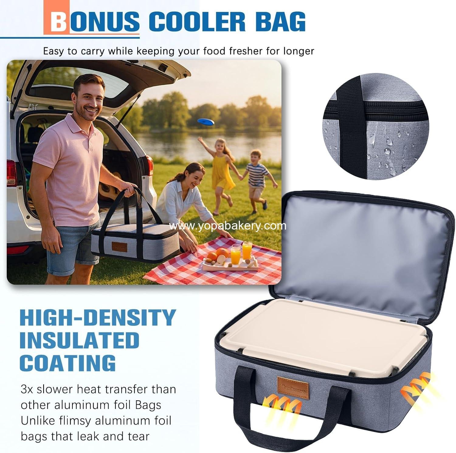 OEM Chilled Portable Snackle Box Container Insulated Bag Keep Food Warm 12-Compartment Divided Serving Tray Reusable Ice Pack Christmas Thanksgiving Gift Essentials for Charcuterie Snack Road Trip Picnic Factory