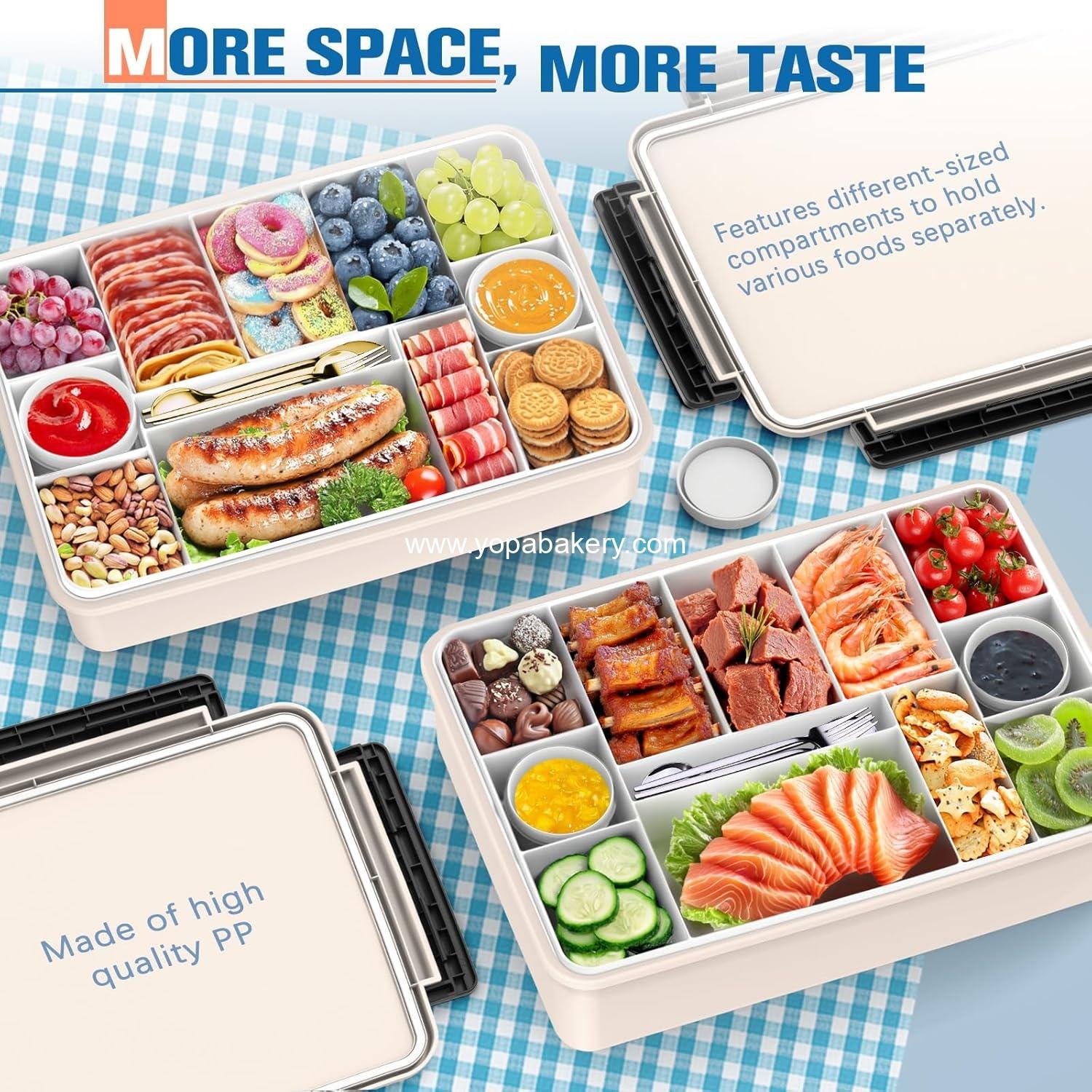 OEM Chilled Portable Snackle Box Container Insulated Bag Keep Food Warm 12-Compartment Divided Serving Tray Reusable Ice Pack Christmas Thanksgiving Gift Essentials for Charcuterie Snack Road Trip Picnic Factory