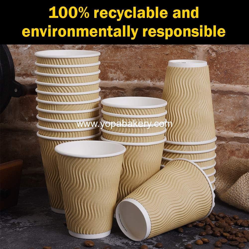 Wholesale 100 Pack Disposable Paper Coffee Cups with Lids, 12 oz Insulated Ripple Wall To Go Cups for Hot/Cold Beverages, Recyclable Drinking Cups for Home Office Cafe Party Factory Wholesale 100 Pack Disposable Paper Coffee Cups with Lids, 12 oz Insulated Ripple Wall To Go Cups for Hot/Cold Beverages, Recyclable Drinking Cups for Home Office Cafe Party Factory