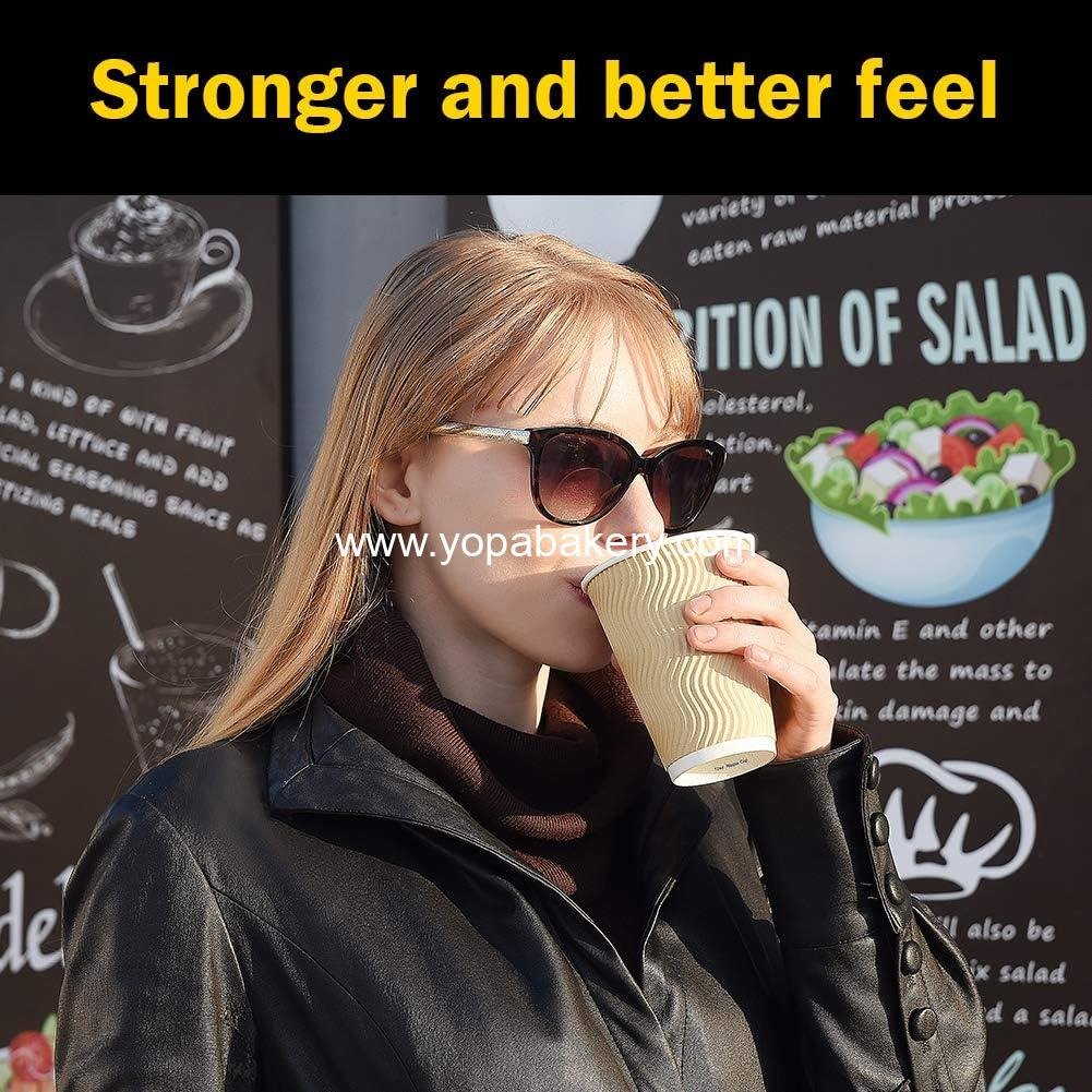 Wholesale 100 Pack Disposable Paper Coffee Cups with Lids, 12 oz Insulated Ripple Wall To Go Cups for Hot/Cold Beverages, Recyclable Drinking Cups for Home Office Cafe Party Factory Wholesale 100 Pack Disposable Paper Coffee Cups with Lids, 12 oz Insulated Ripple Wall To Go Cups for Hot/Cold Beverages, Recyclable Drinking Cups for Home Office Cafe Party Factory