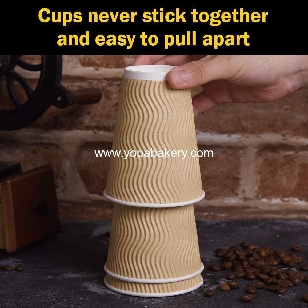 Wholesale 100 Pack Disposable Paper Coffee Cups with Lids, 12 oz Insulated Ripple Wall To Go Cups for Hot/Cold Beverages, Recyclable Drinking Cups for Home Office Cafe Party Factory Wholesale 100 Pack Disposable Paper Coffee Cups with Lids, 12 oz Insulated Ripple Wall To Go Cups for Hot/Cold Beverages, Recyclable Drinking Cups for Home Office Cafe Party Factory