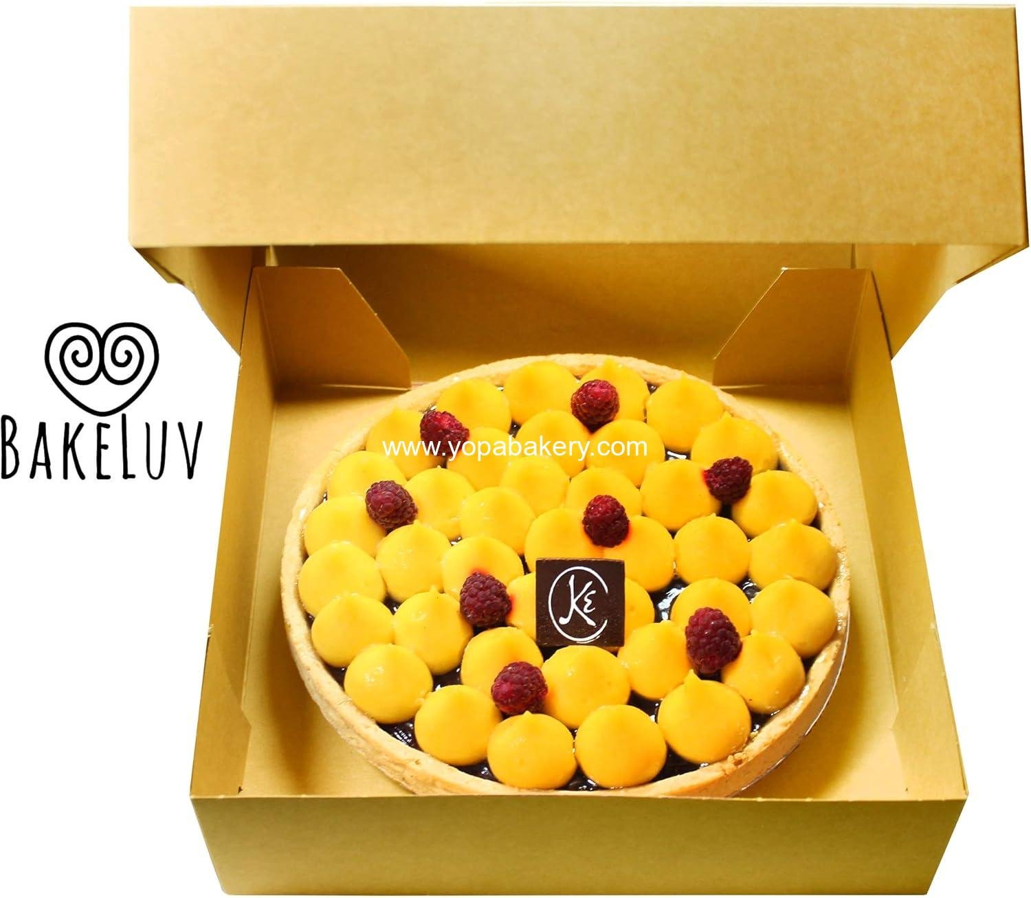 Wholesale 9 Inch Pie Boxes | Brown, 12 Pack | 9x9x2.5 Bakery Box with Window, Cookie Box, Pastry Boxes in Bulk, Cake Boxes, Auto Pop - Factory