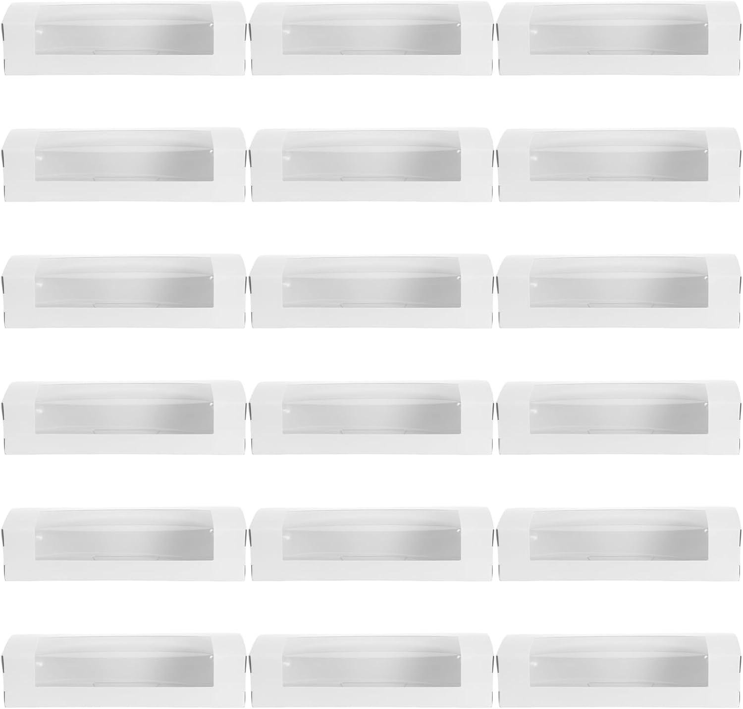 Wholesale 60pcs Rectangular Bakery Boxes for Pastries, Cakes, Cookies, and Muffins with Clear Display 8.65x2.75x1.97 - Factory