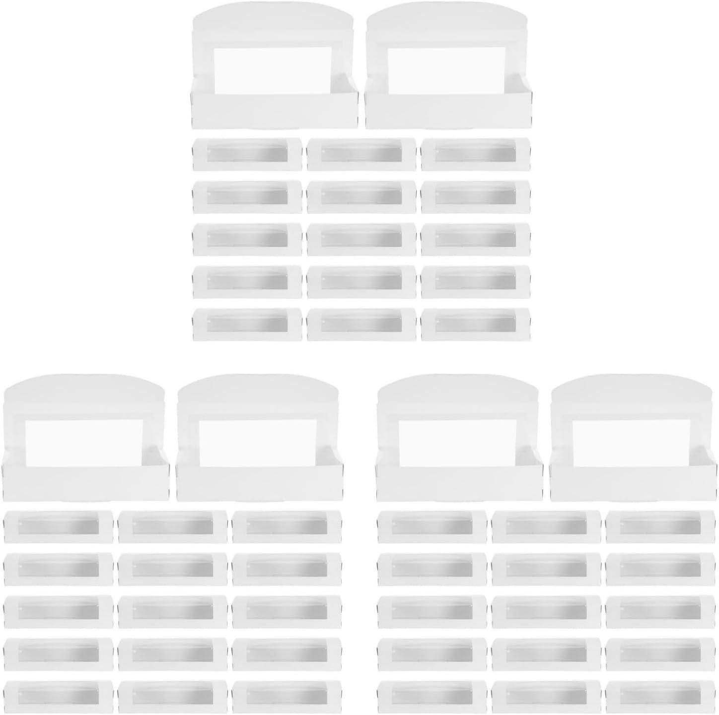 LOGOFUN 60pcs Rectangular Window Bakery Boxes for Pastries Cakes Cookies and Muffins with Clear Display 8.65x2.75x1.97in