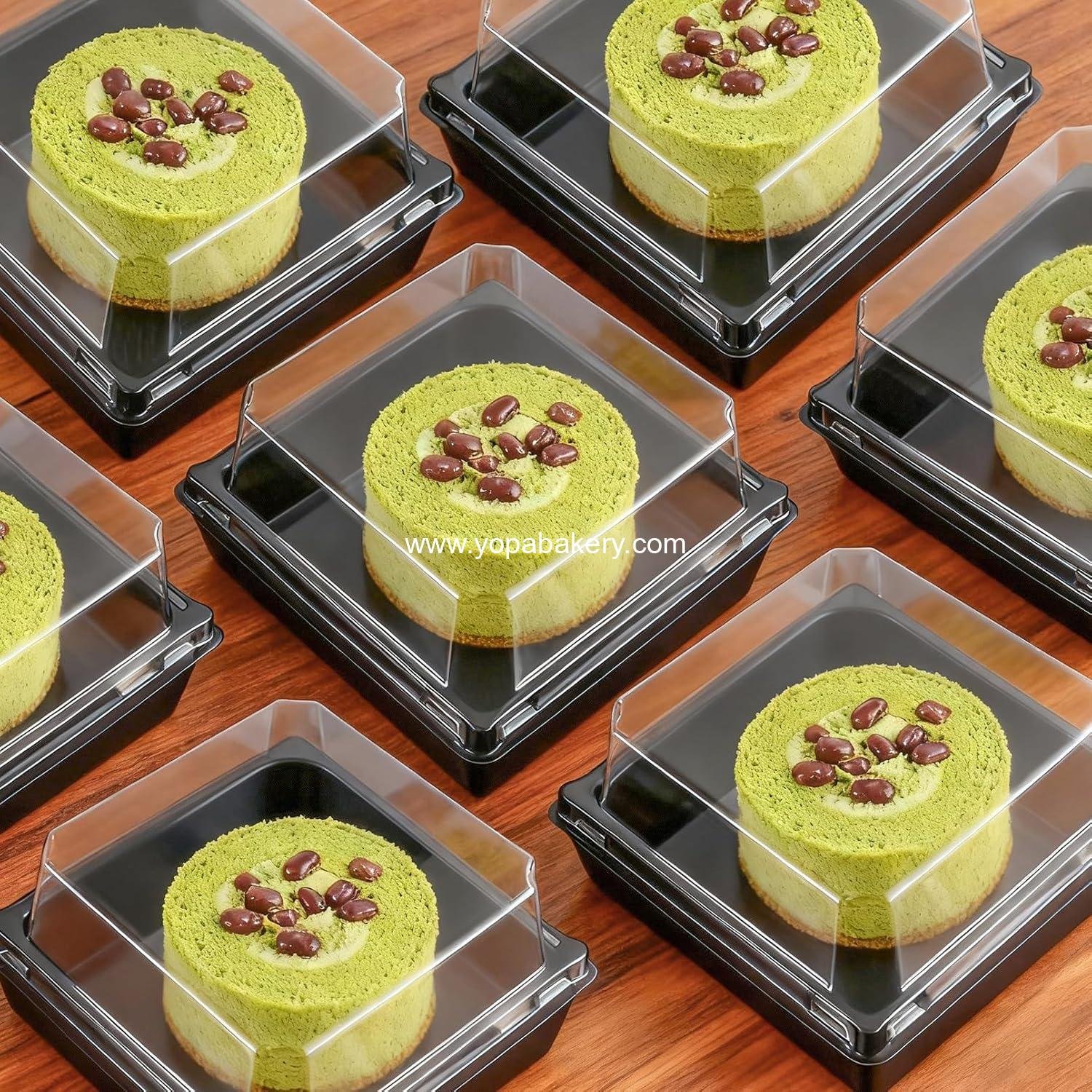 Wholesale 100 Pack Charcuterie Boxes with Clear Lids, 4.7 Inch Disposable Square Dessert Boxes for Cakes, Sandwiches, Cookies, and Desserts (Black) Factory