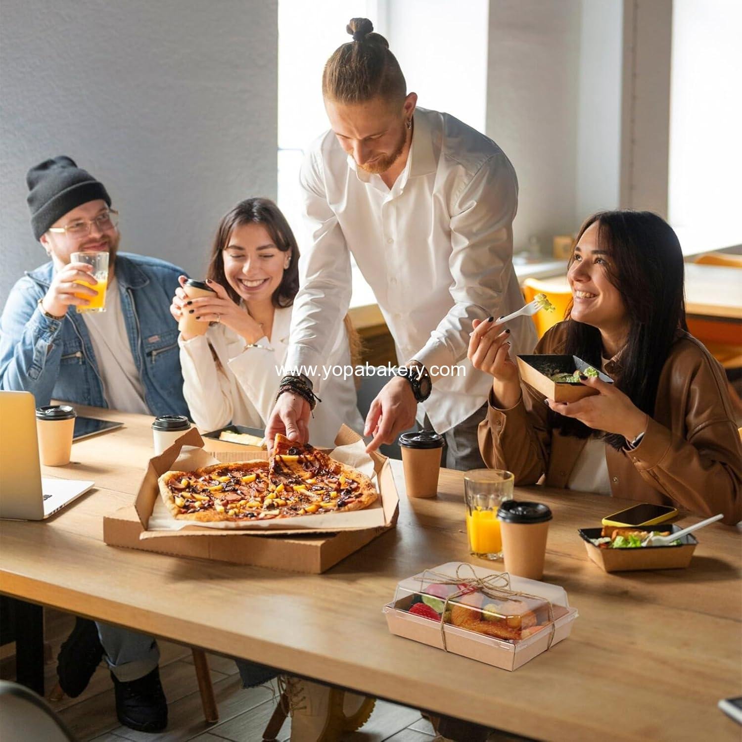 Wholesale 7x5 Charcuterie Boxes with Clear Lids, 50 Pack Disposable Take Out Food Containers, Large Paper Bakery Boxes for Strawberries, Cookies, Cupcakes (Brown) Factory