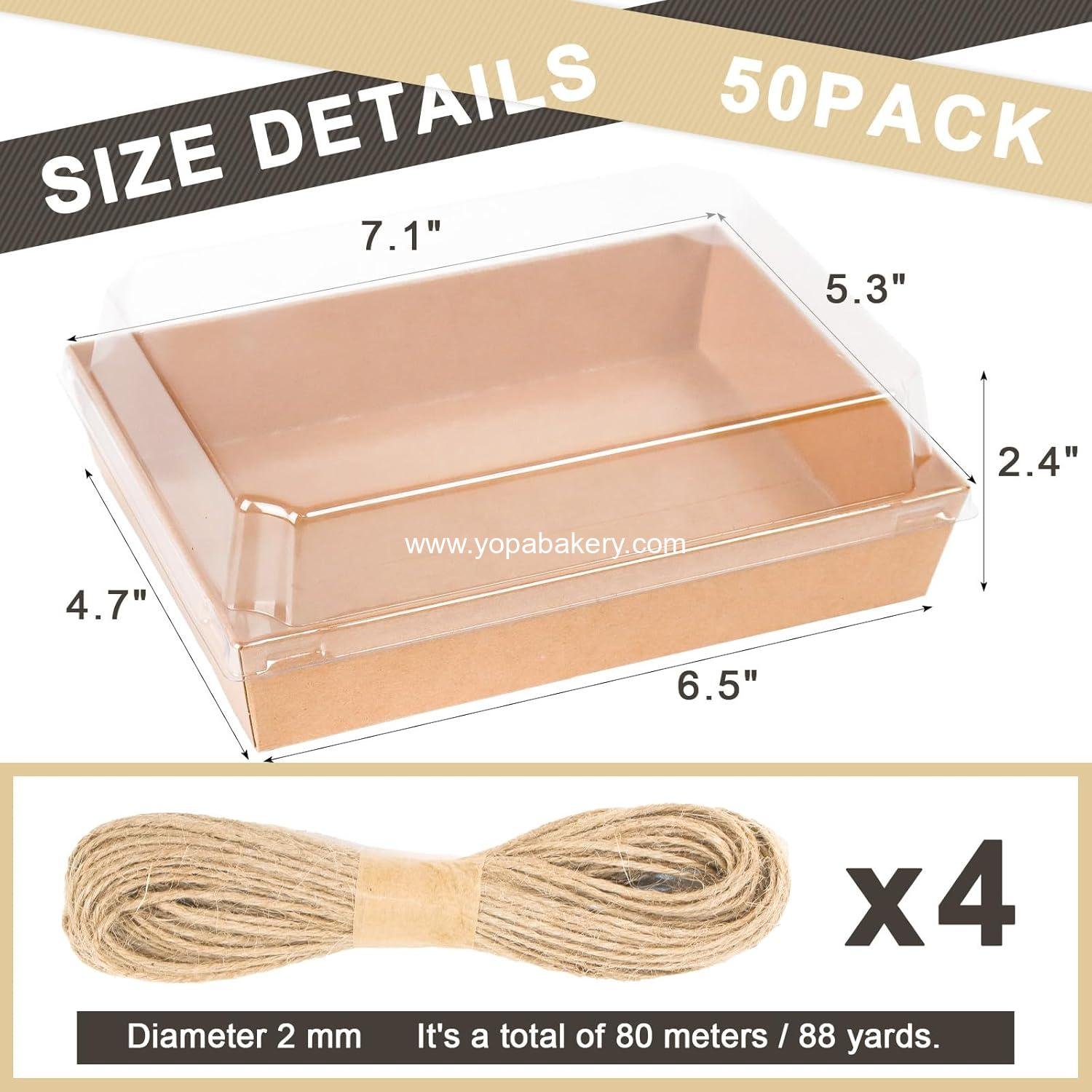 Wholesale 7x5 Charcuterie Boxes with Clear Lids, 50 Pack Disposable Take Out Food Containers, Large Paper Bakery Boxes for Strawberries, Cookies, Cupcakes (Brown) Factory