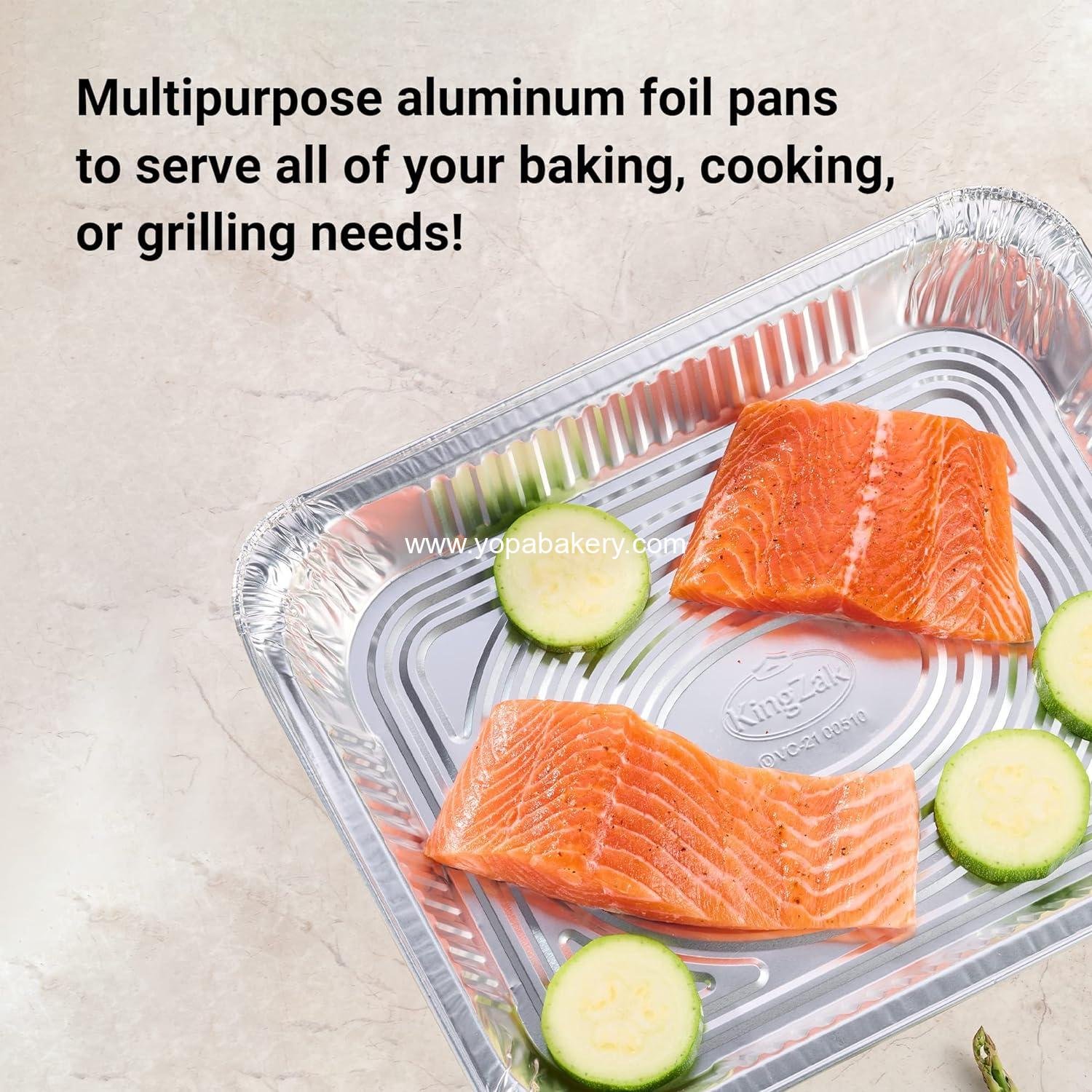 Wholesale Extra Heavy Duty Aluminum Pans, Half Size 9x13 Foil Bakeware, 30 Pack for Baking, Roasting, Chafing, Steam Table Trays, Food Prepping, Cake, Oven - Factory