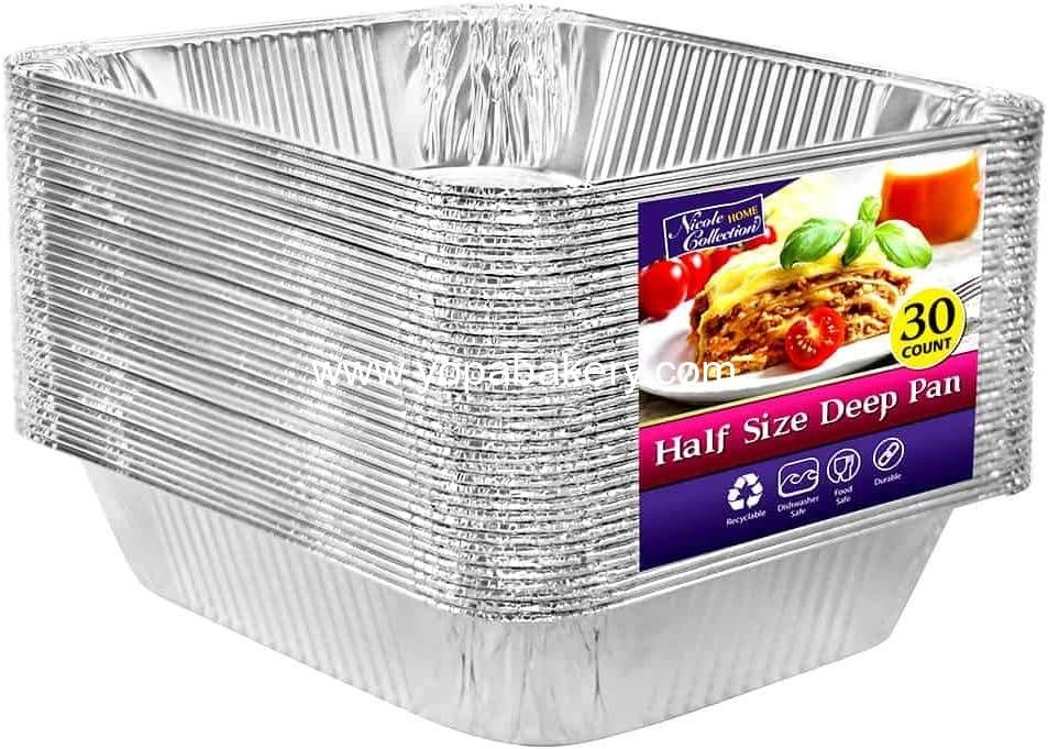 Wholesale Extra Heavy Duty Aluminum Pans, Half Size 9x13 Foil Bakeware, 30 Pack for Baking, Roasting, Chafing, Steam Table Trays, Food Prepping, Cake, Oven - Factory