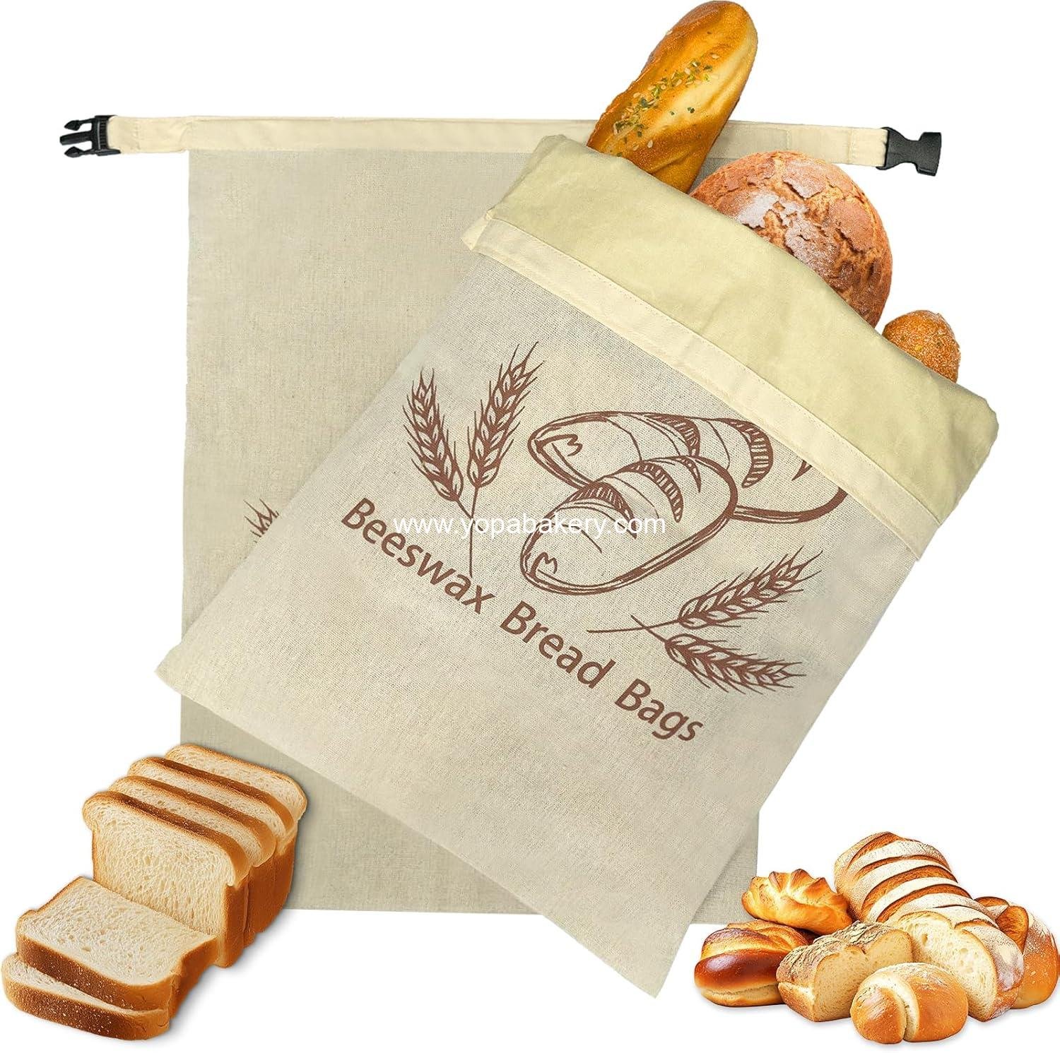 Wholesale 2 Pack Beeswax Bread Bags for Homemade Sourdough Storage, Cotton Linen Reusable Food Wraps to Keep Bread Fresh, Freezer Safe, Factory