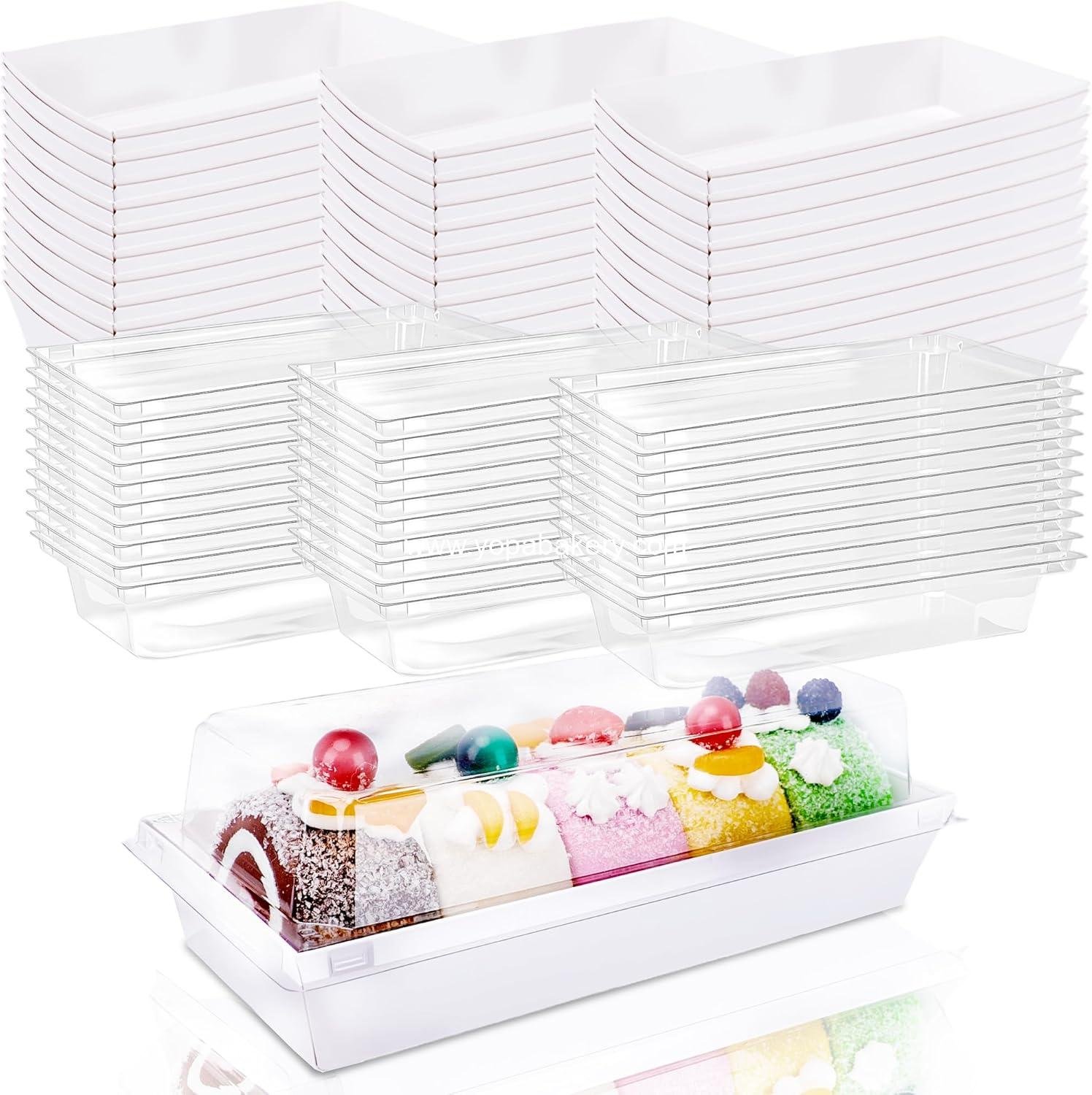 60 Pack 7.5 Inch Charcuterie Boxes with Clear Lids Paper White Bakery Boxes To Go Small Treat Containers for Desserts Pastry Sandwich Strawberries Cupcakes