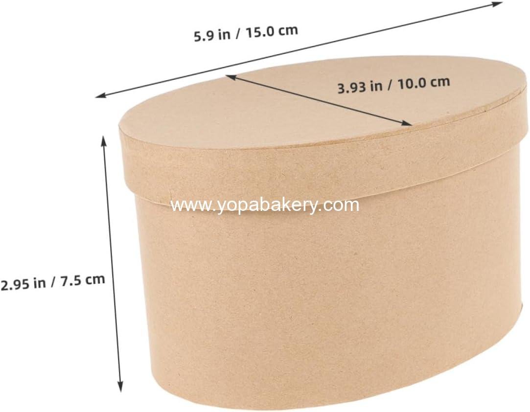 OEM Kraft Paper Oval Box with Lid - Cardboard Cookie Container for Macarons, Chocolates, and Treats - Lightweight and Portable Packaging for Unique Presentation - Wholesale Factory