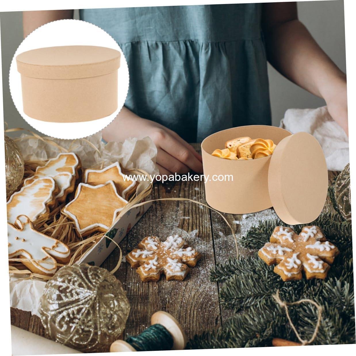 OEM Kraft Paper Oval Box with Lid - Cardboard Cookie Container for Macarons, Chocolates, and Treats - Lightweight and Portable Packaging for Unique Presentation - Wholesale Factory