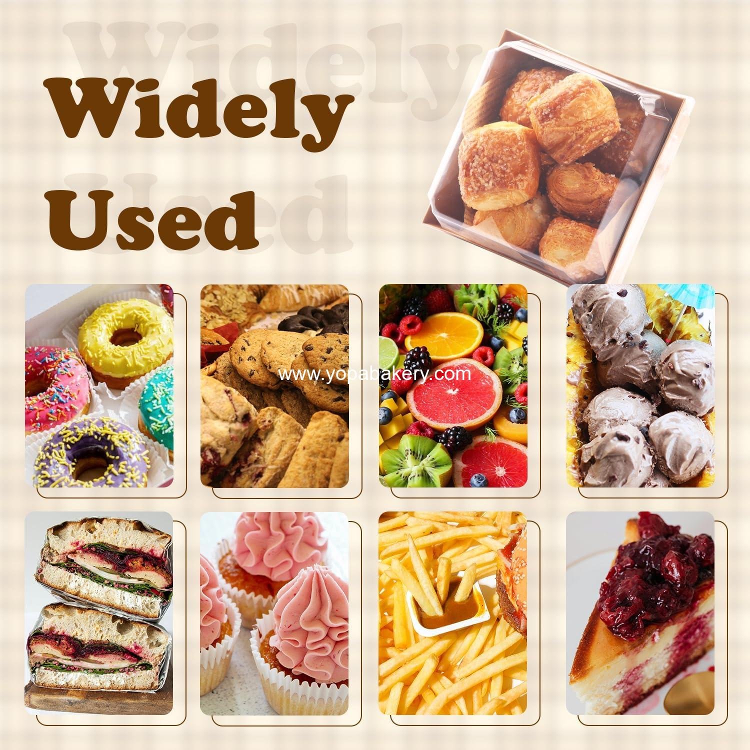 Wholesale 50 Pack Mini Charcuterie Boxes with Clear Lids - 4 Inch Brown Disposable Dessert Boxes for Cookies, Sandwiches, Strawberries, Cupcakes, Macarons, and Cake Slices - Factory