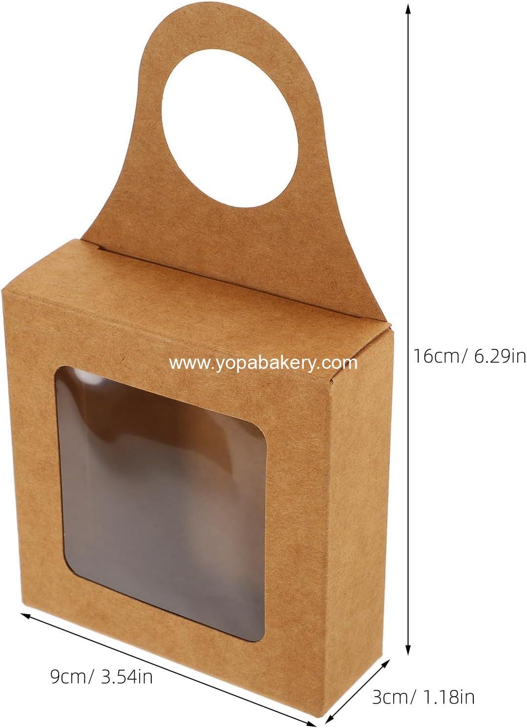Wholesale 20Pcs Kraft Paper Candy Boxes with Window and Hanging Hook, 9x3x9Cm Small Boxes for Macaron, Nougat, Cookie Packaging and Wine Bottle Decor, Versatile Party Treat Storage Factory Wholesale 20Pcs Kraft Paper Candy Boxes with Window and Hanging Hook, 9x3x9Cm Small Boxes for Macaron, Nougat, Cookie Packaging and Wine Bottle Decor, Versatile Party Treat Storage Factory