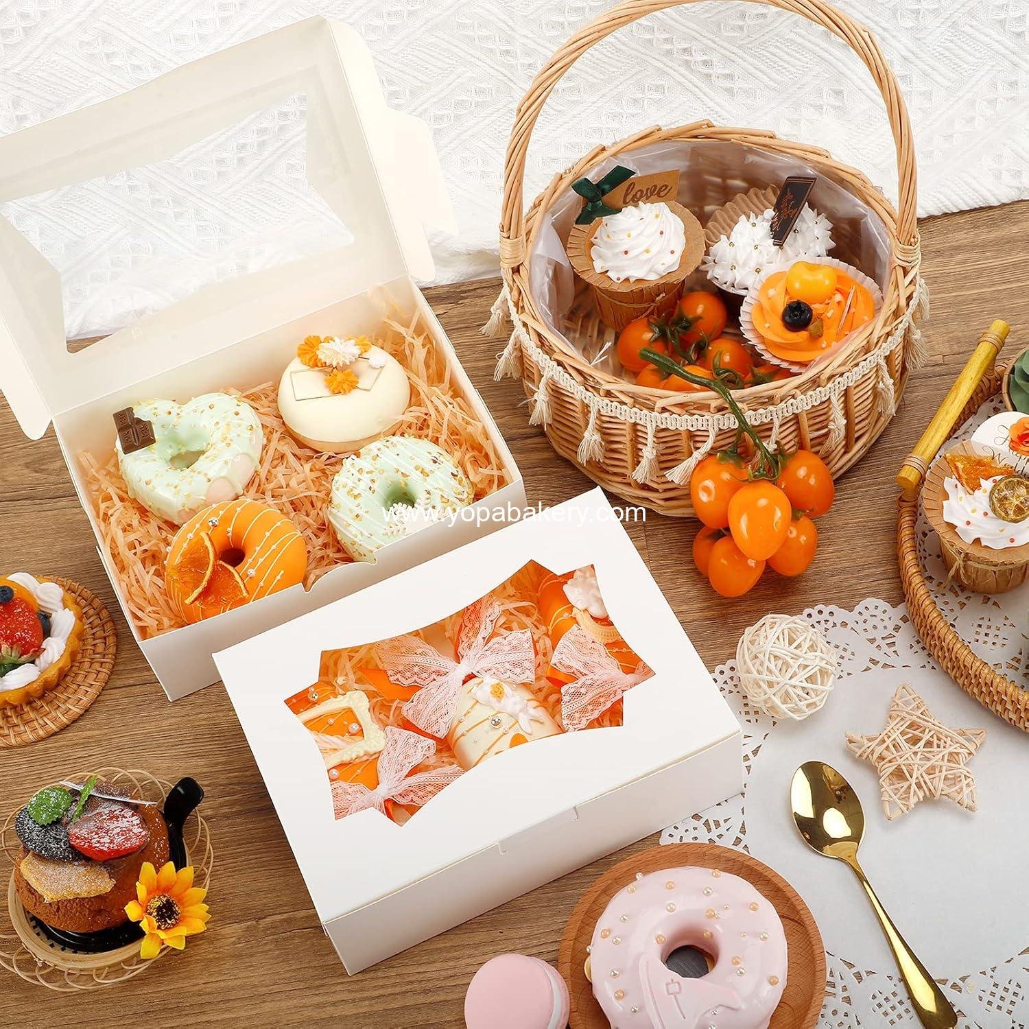 Wholesale 50pcs 8x6x2.5 Inch 2-Style Window Bakery Boxes for Cookies Treats Chocolate Strawberries Muffins Donuts Factory Wholesale 50pcs 8x6x2.5 Inch 2-Style Window Bakery Boxes for Cookies Treats Chocolate Strawberries Muffins Donuts Factory