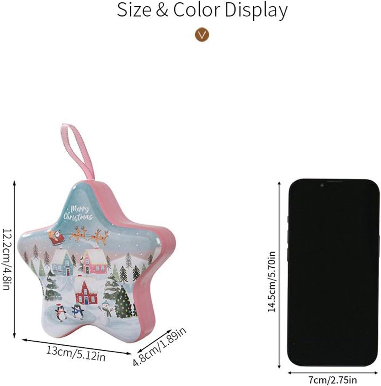 Wholesale Empty Star Tin Christmas Gift Boxes 6 Pack Holiday Treats Candy Cookie Storage Party Favor Manufacturer