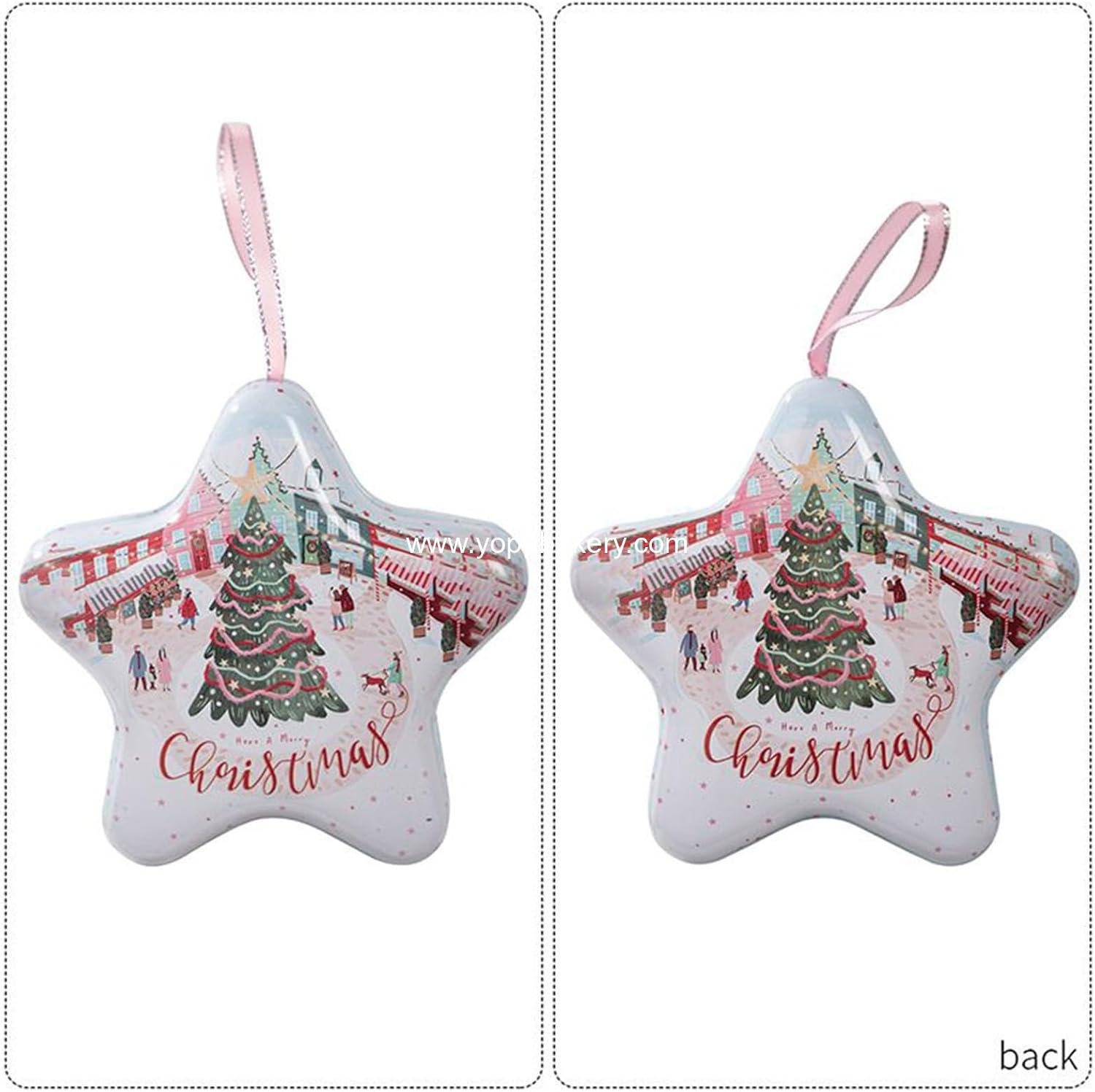 Wholesale Empty Star Tin Christmas Gift Boxes 6 Pack Holiday Treats Candy Cookie Storage Party Favor Manufacturer