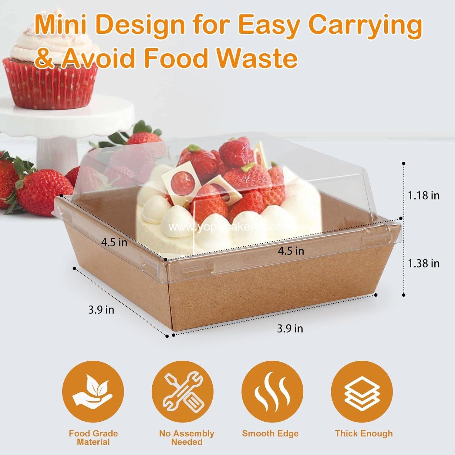 Wholesale Charcuterie Boxes 4.5x4.5 Inch Mini Disposable Bakery Food Containers 100 Pack Brown Dessert To Go for Weddings Parties Strawberries Donuts Cookies manufacturer Wholesale Charcuterie Boxes 4.5x4.5 Inch Mini Disposable Bakery Food Containers 100 Pack Brown Dessert To Go for Weddings Parties Strawberries Donuts Cookies manufacturer