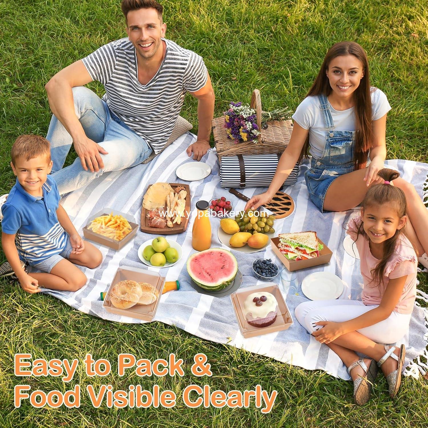 Wholesale Charcuterie Boxes 4.5x4.5 Inch Mini Disposable Bakery Food Containers 100 Pack Brown Dessert To Go for Weddings Parties Strawberries Donuts Cookies manufacturer Wholesale Charcuterie Boxes 4.5x4.5 Inch Mini Disposable Bakery Food Containers 100 Pack Brown Dessert To Go for Weddings Parties Strawberries Donuts Cookies manufacturer