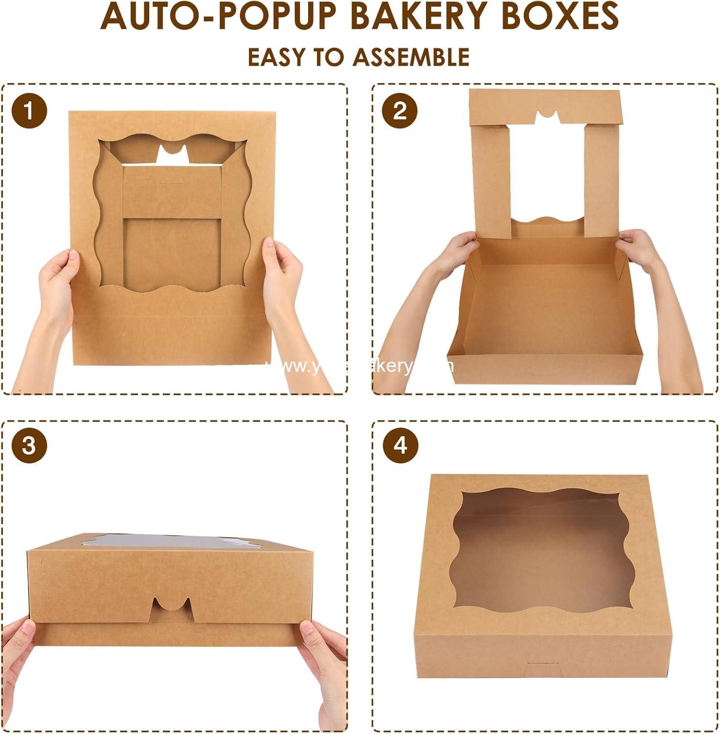 Wholesale 12x12x3 Inch Pie Boxes with Window for Bakery Desserts Treats Cookies Cakes Muffins Donuts supplier