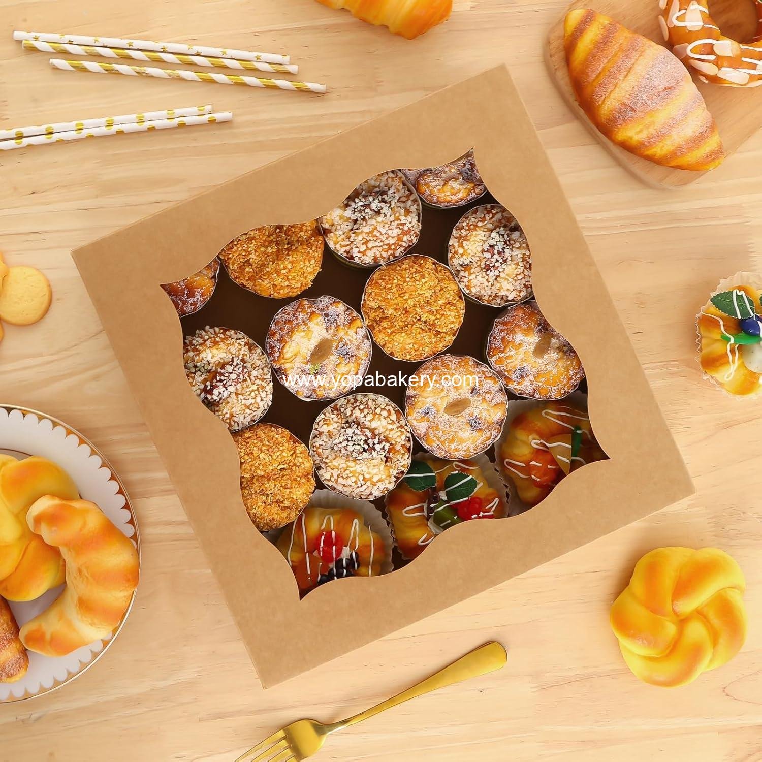 Wholesale 12x12x3 Inch Pie Boxes with Window for Bakery Desserts Treats Cookies Cakes Muffins Donuts supplier