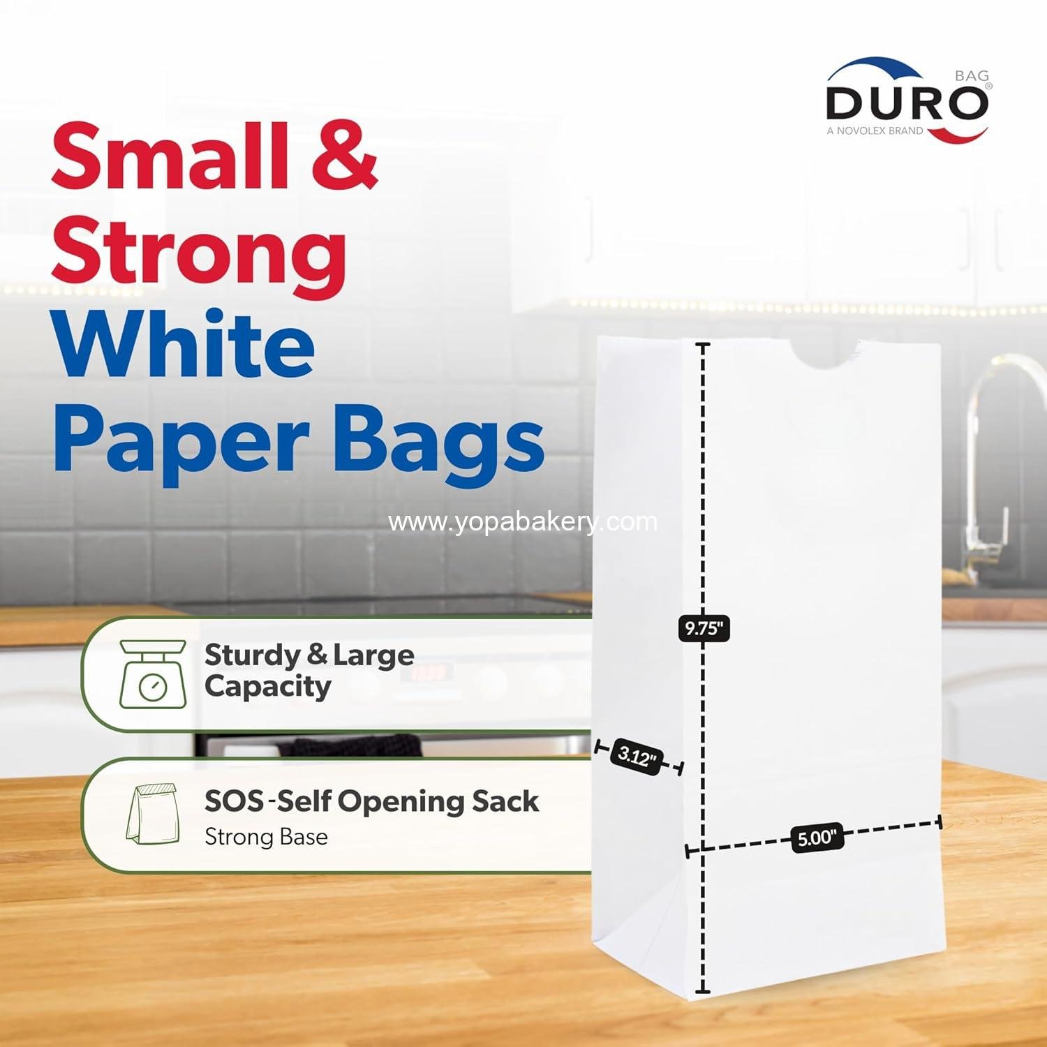 Wholesale 4# White Paper Bags Bulk Disposable Lunch Sacks 5.00 x 3.12 x 9.75 Inches for Sandwiches Candy Snacks Treats Popcorn factory