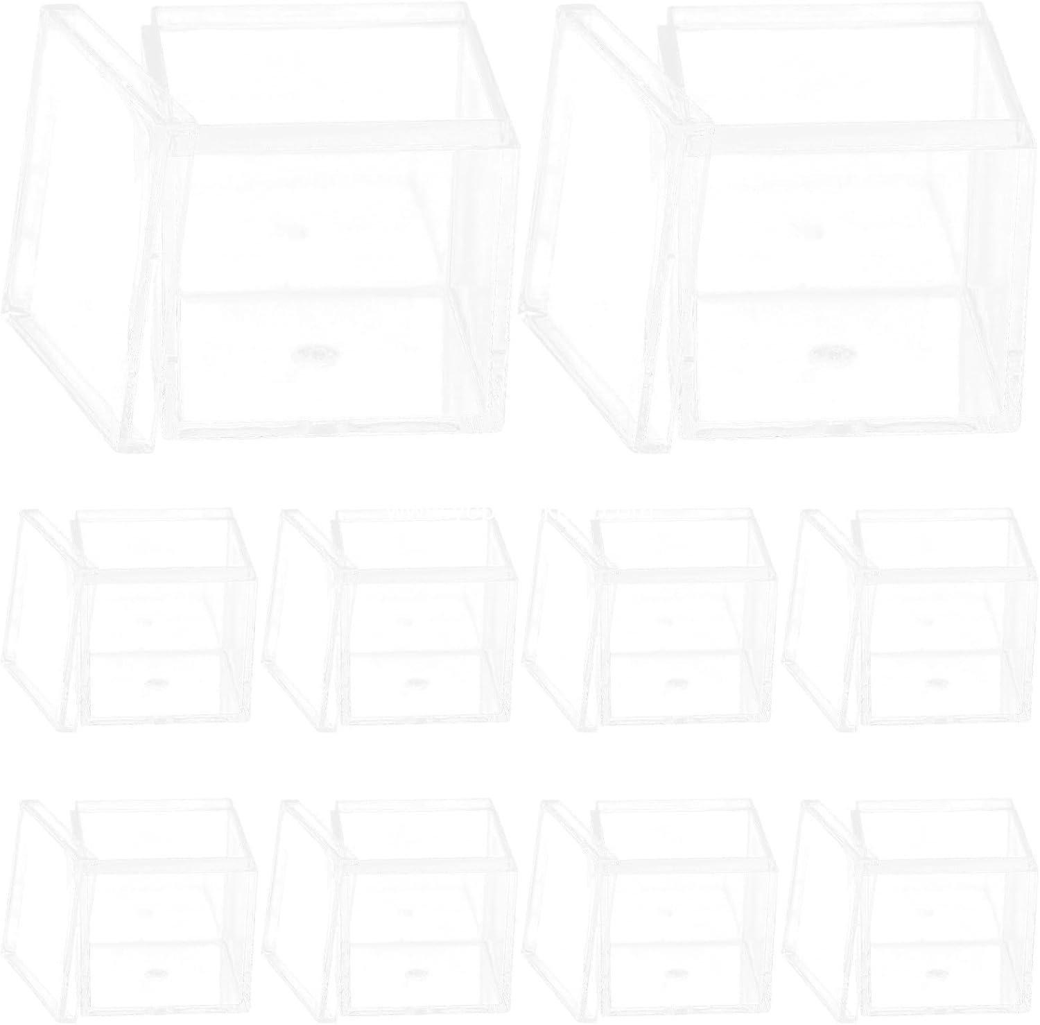 Yardenfun 10pcs Transparent Acrylic Candy Boxes Square Sealed Party Favor Packaging for Wedding Cookies Macarons Chocolates Pastries Dessert Storage