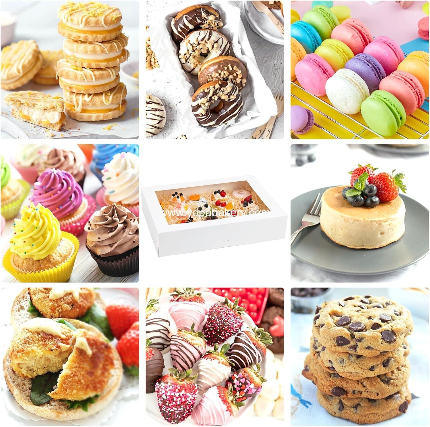 Wholesale Half Sheet Cake Boxes 19x14x4in White Bakery Packaging with Window for Pastry Donuts Cupcakes Pies supplier