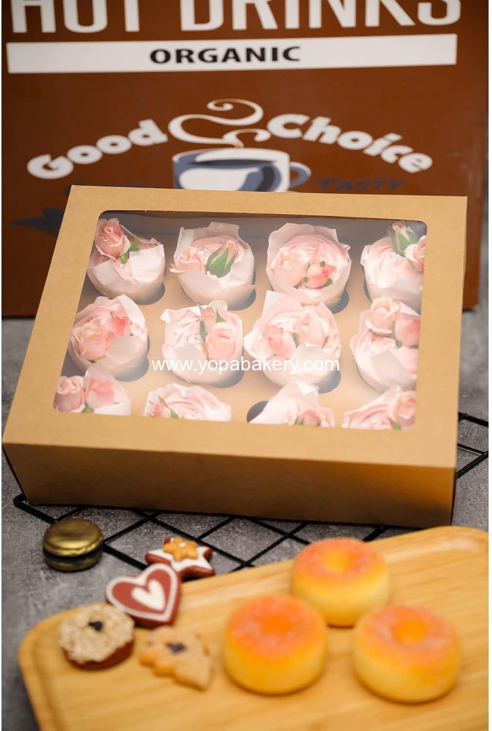 Wholesale 12 Cupcake Containers 6-Pack Brown Carriers with Window 13x10x3.5 inch supplier