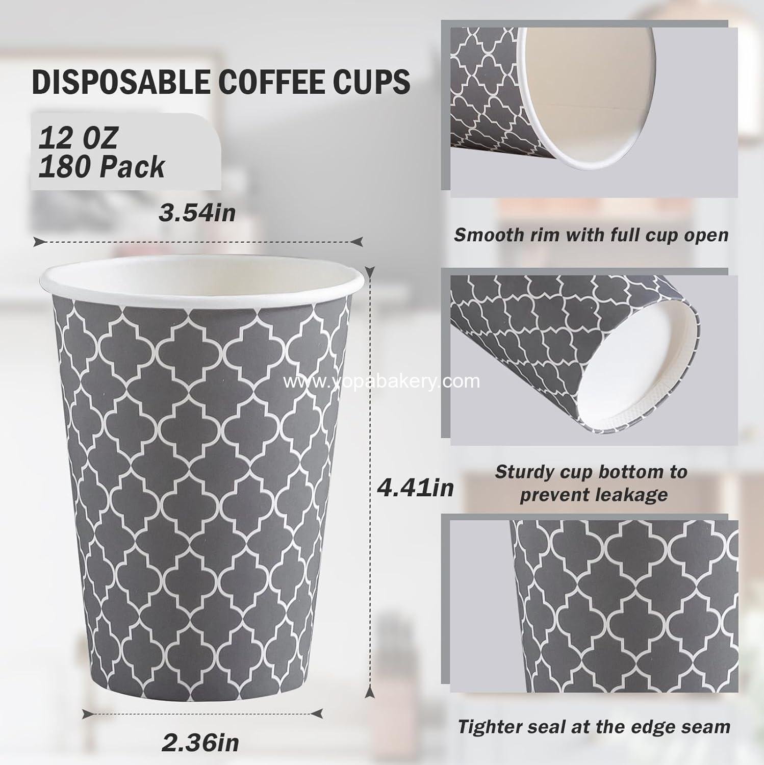 Wholesale 12 oz Disposable Paper Hot Cold Cups 180 Pack manufacturer Wholesale 12 oz Disposable Paper Hot Cold Cups 180 Pack manufacturer