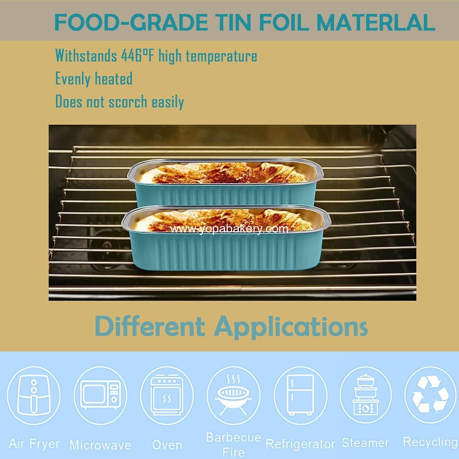 Wholesale 12Pack Mini 6.8oz Aluminum Foil Loaf Pans with Lids Spoons Blue Disposable Baking Cake Muffin Tins manufacturer