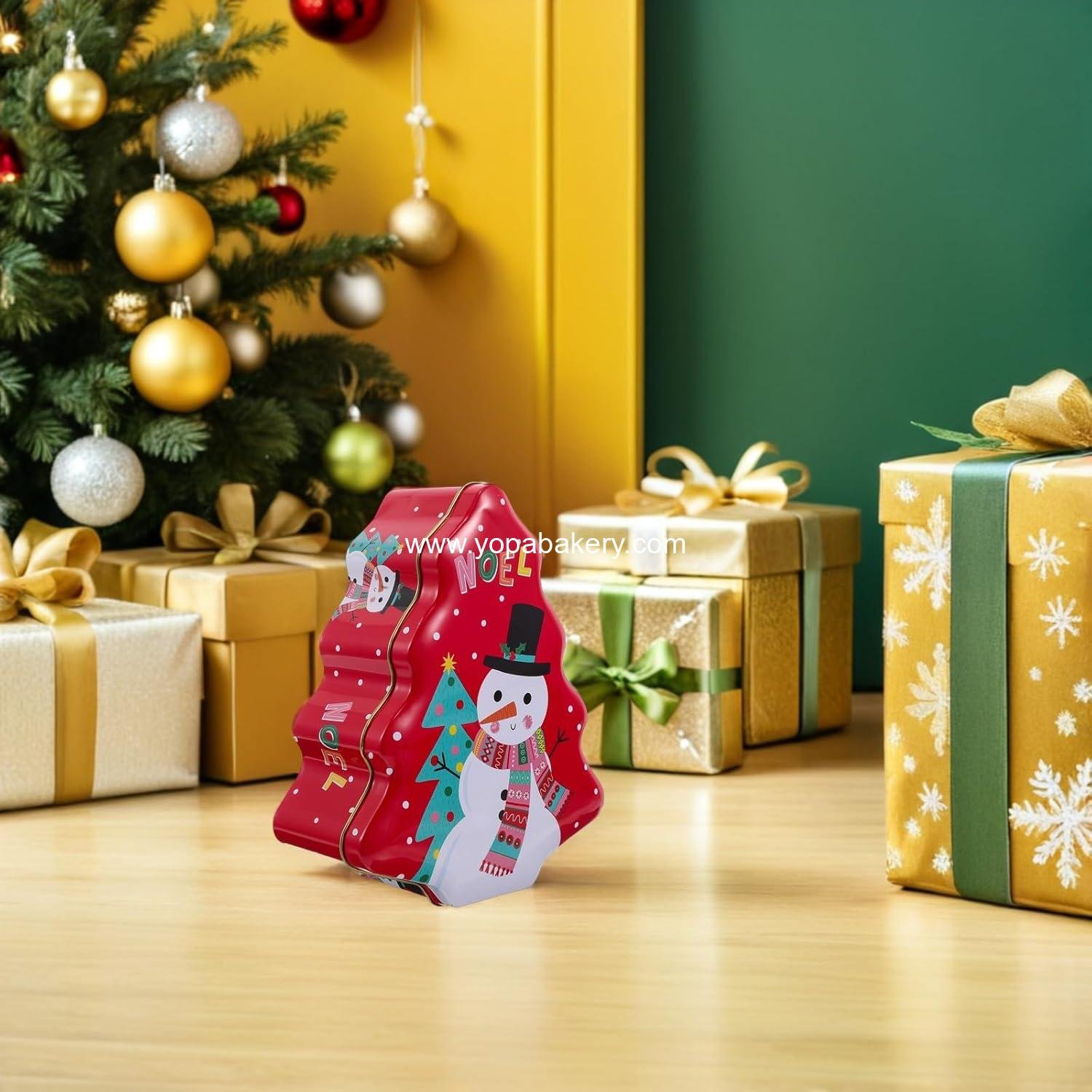 Wholesale Christmas Cookie Tin Candy Box with Lid Christmas Holiday Treats Fillable Iron Container manufacturer