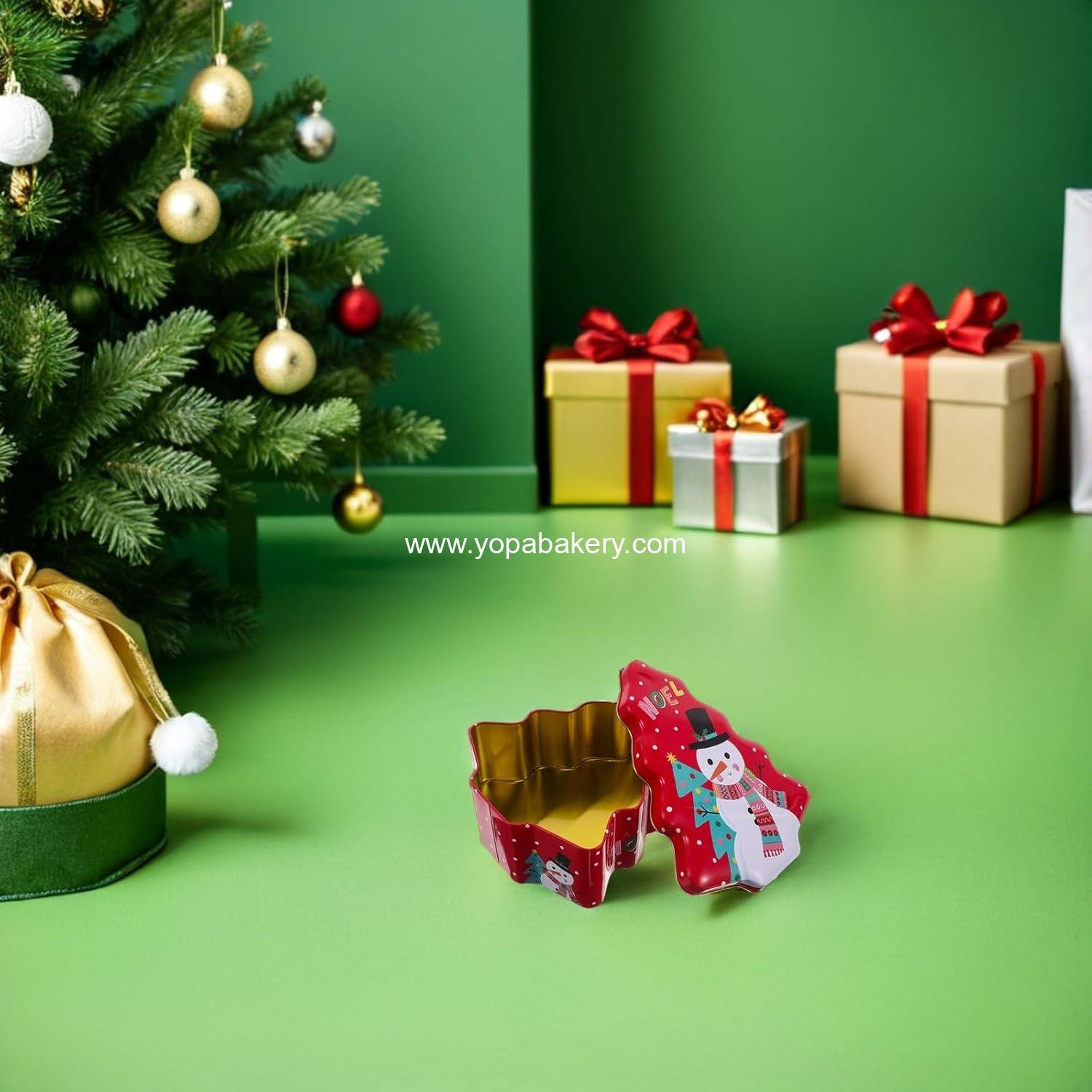 Wholesale Christmas Cookie Tin Candy Box with Lid Christmas Holiday Treats Fillable Iron Container manufacturer