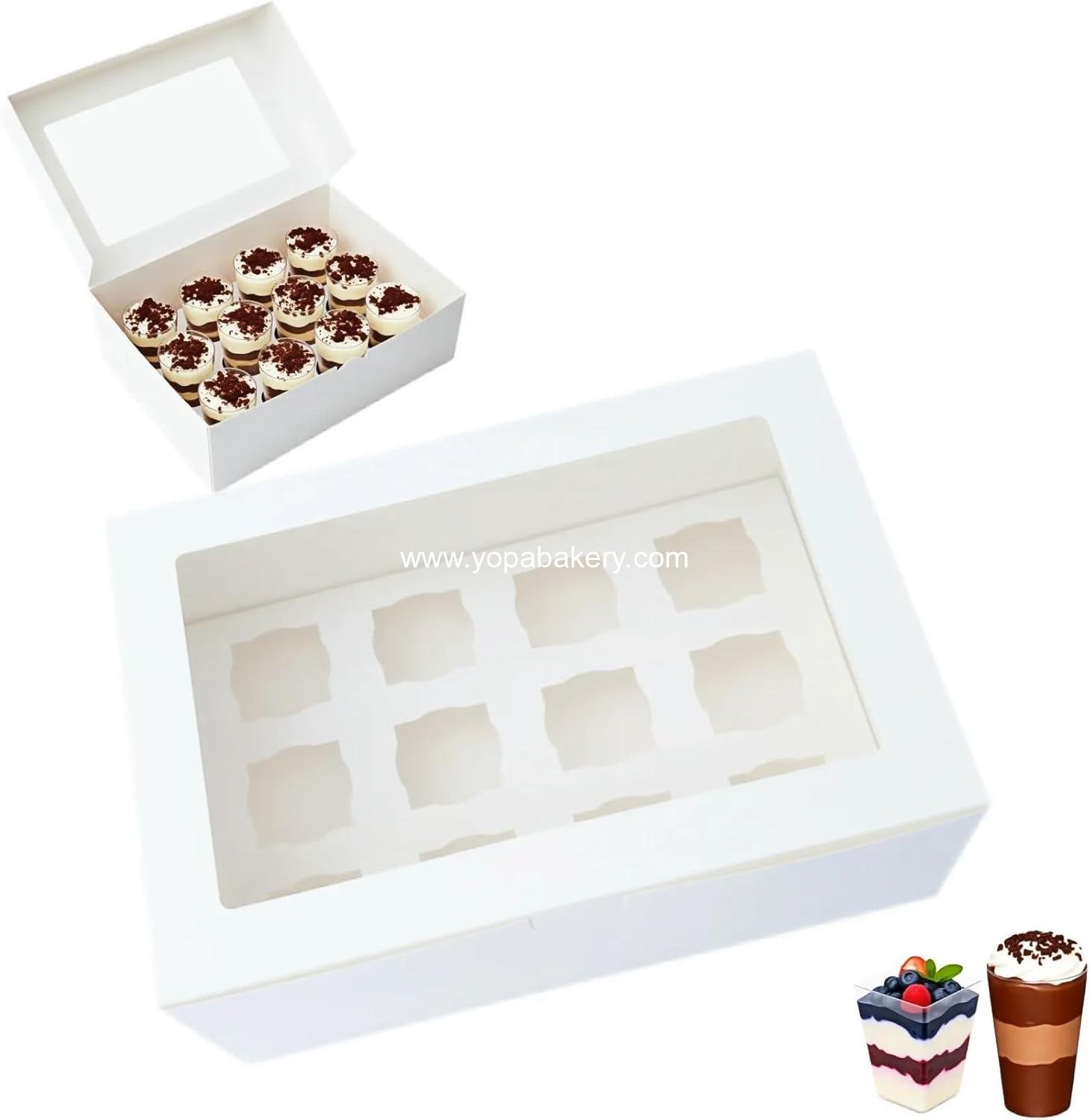 Dessert Shooter Boxes, 6-Pack, Holds 12 Count 5 oz Dessert Shooters, Food-Grade Carrier Containers