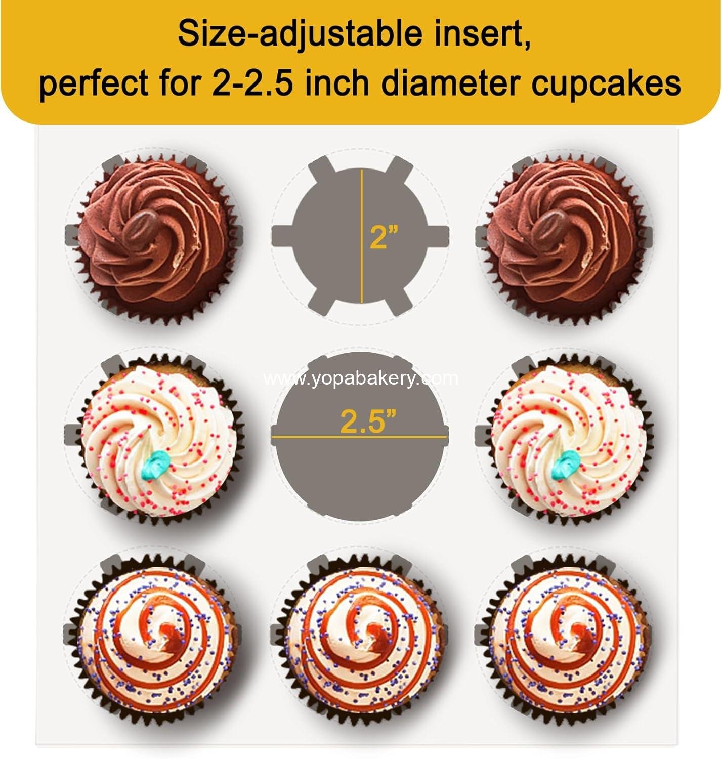 Wholesale 9-Count White Cupcake Boxes 9x9x3 Inch with Clear Window & Insert for Cookies Muffins manufacturer