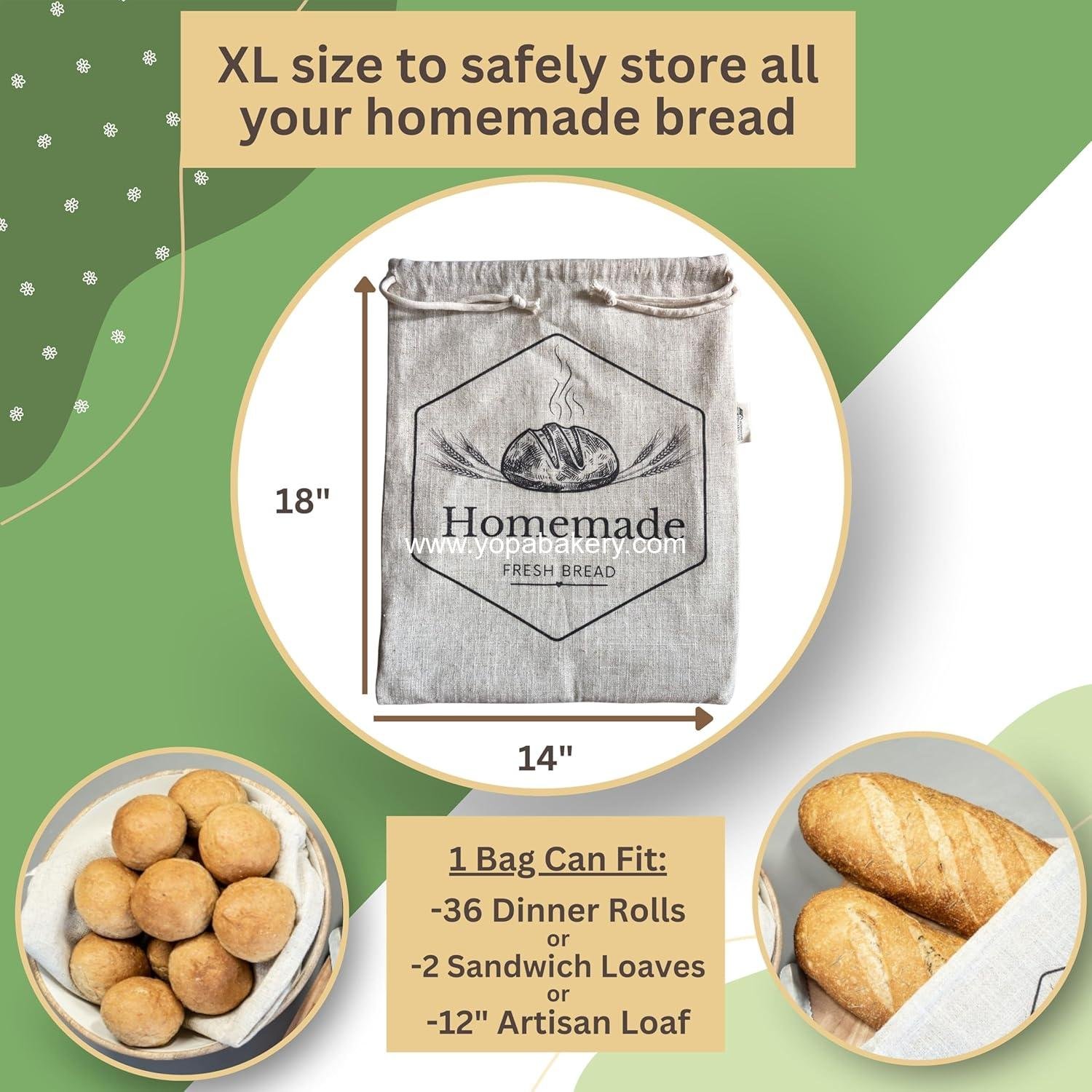 Wholesale XL Linen Bread Bags 2-Pack Reusable for Homemade Sourdough Bread Manufacturer