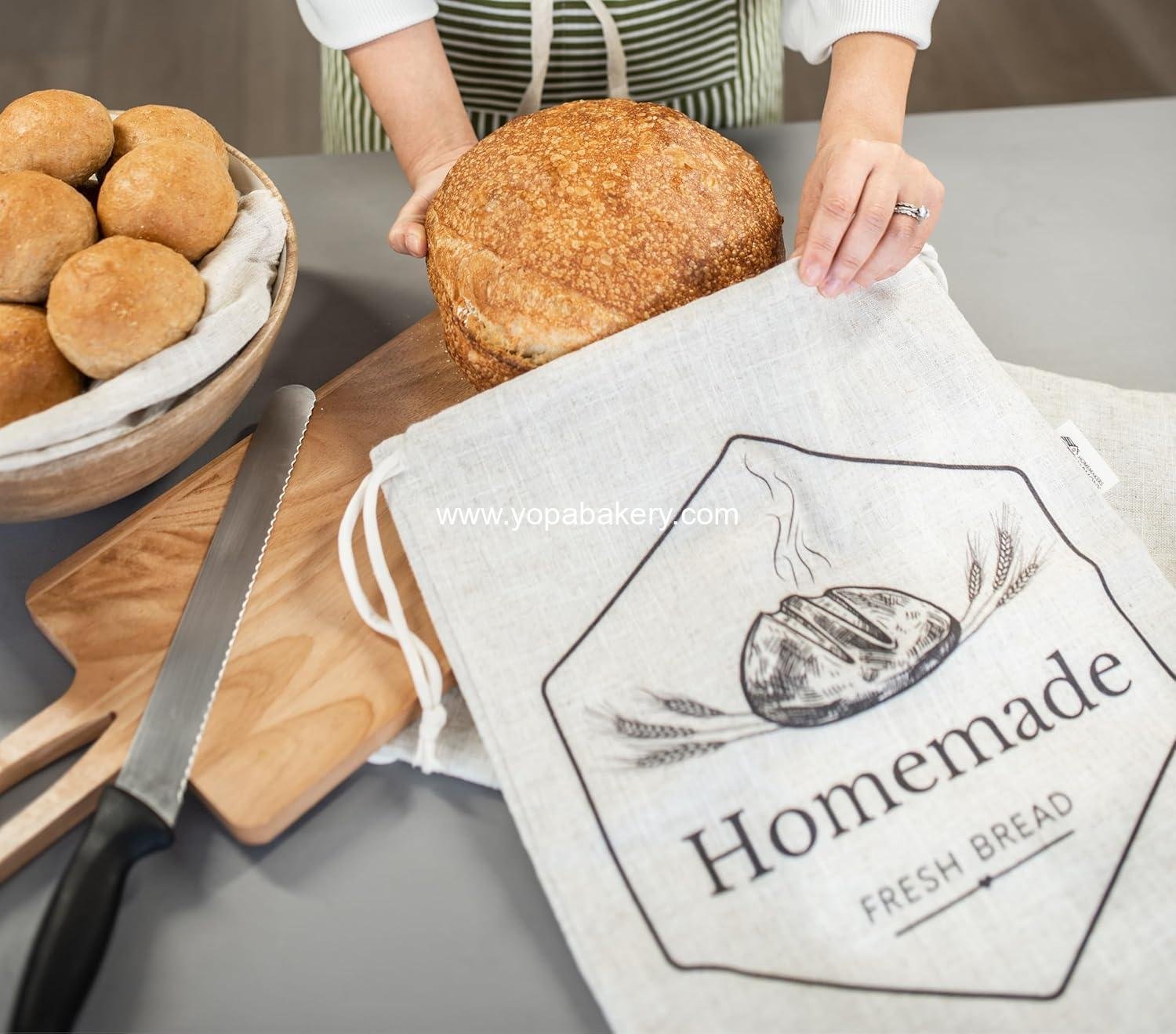 Wholesale XL Linen Bread Bags 2-Pack Reusable for Homemade Sourdough Bread Manufacturer