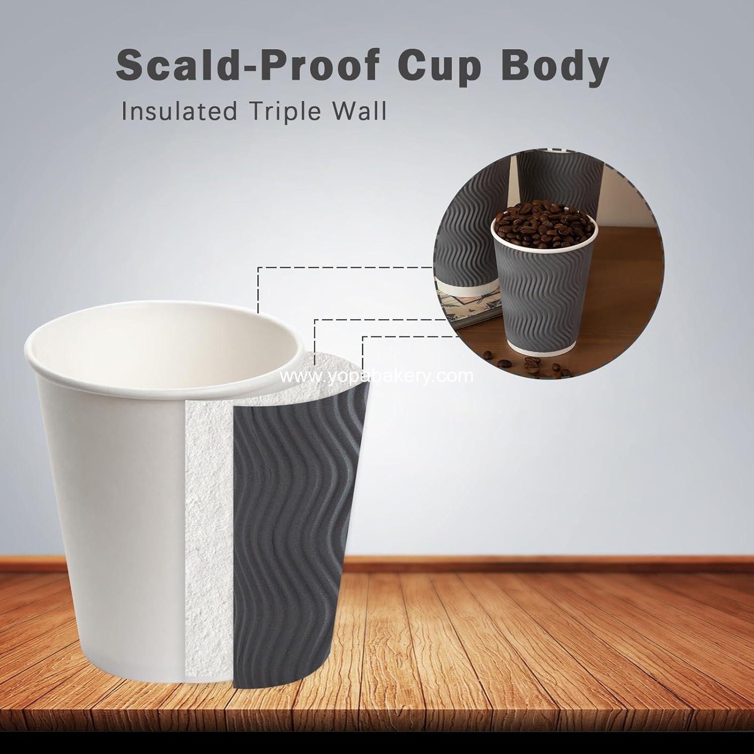 Wholesale 12 oz Insulated Disposable Paper Coffee Cups 120 Pack Corrugated Ripple Wall Hot Cold Drinks Office Cafe Party Travel Gray manufacturer