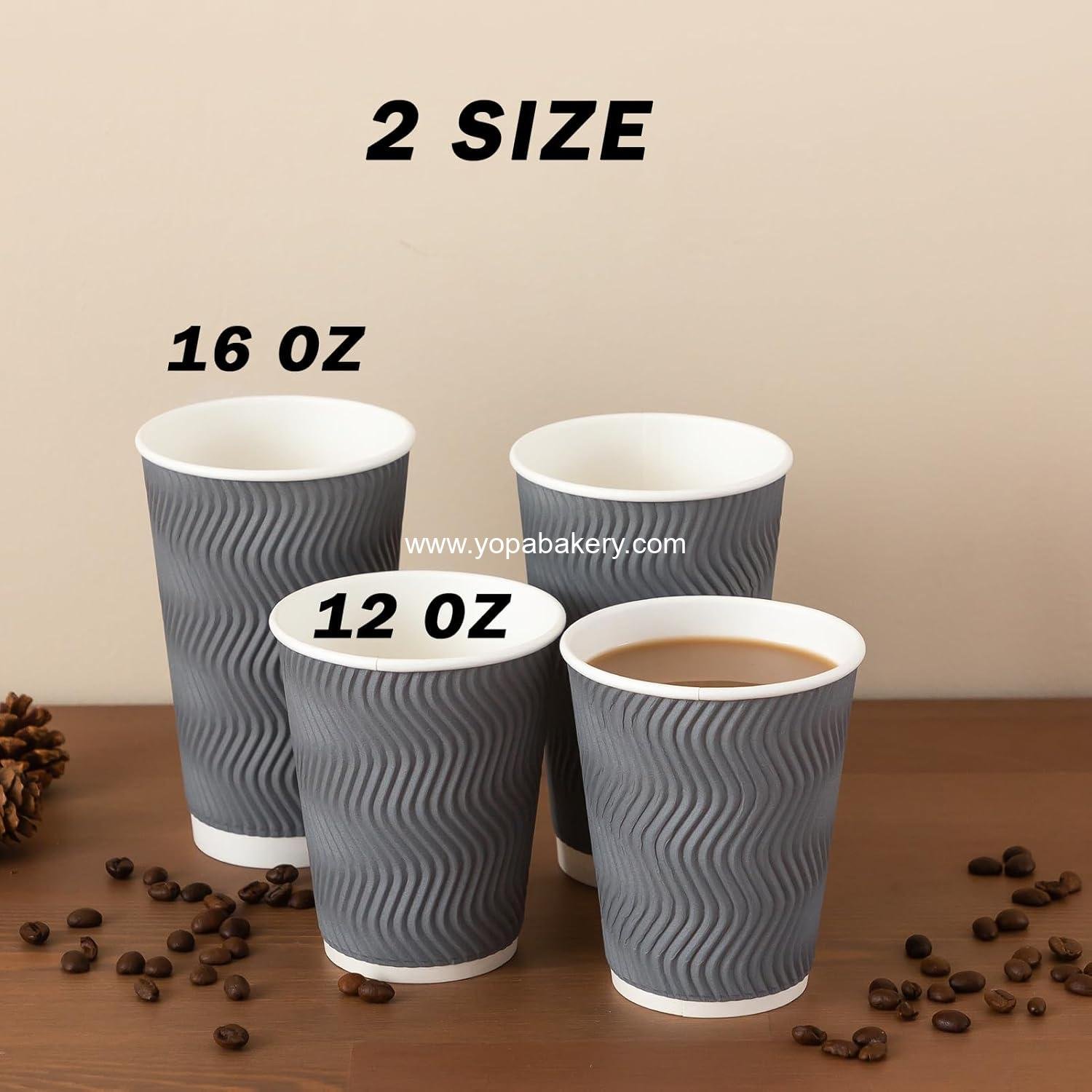 Wholesale 12 oz Insulated Disposable Paper Coffee Cups 120 Pack Corrugated Ripple Wall Hot Cold Drinks Office Cafe Party Travel Gray manufacturer