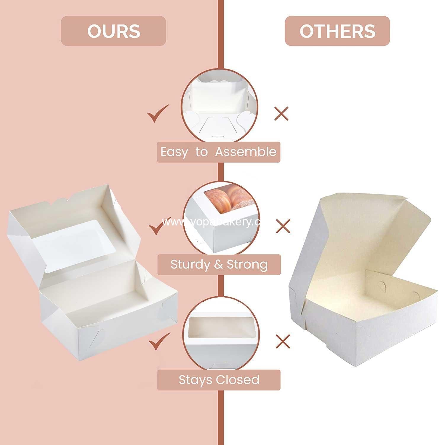 Wholesale 30-Pack 9x6x3 Inch White Cookie Treat Boxes with Window for Desserts Cupcakes Donuts Candy Pastry Baked Goods Gifts Factory