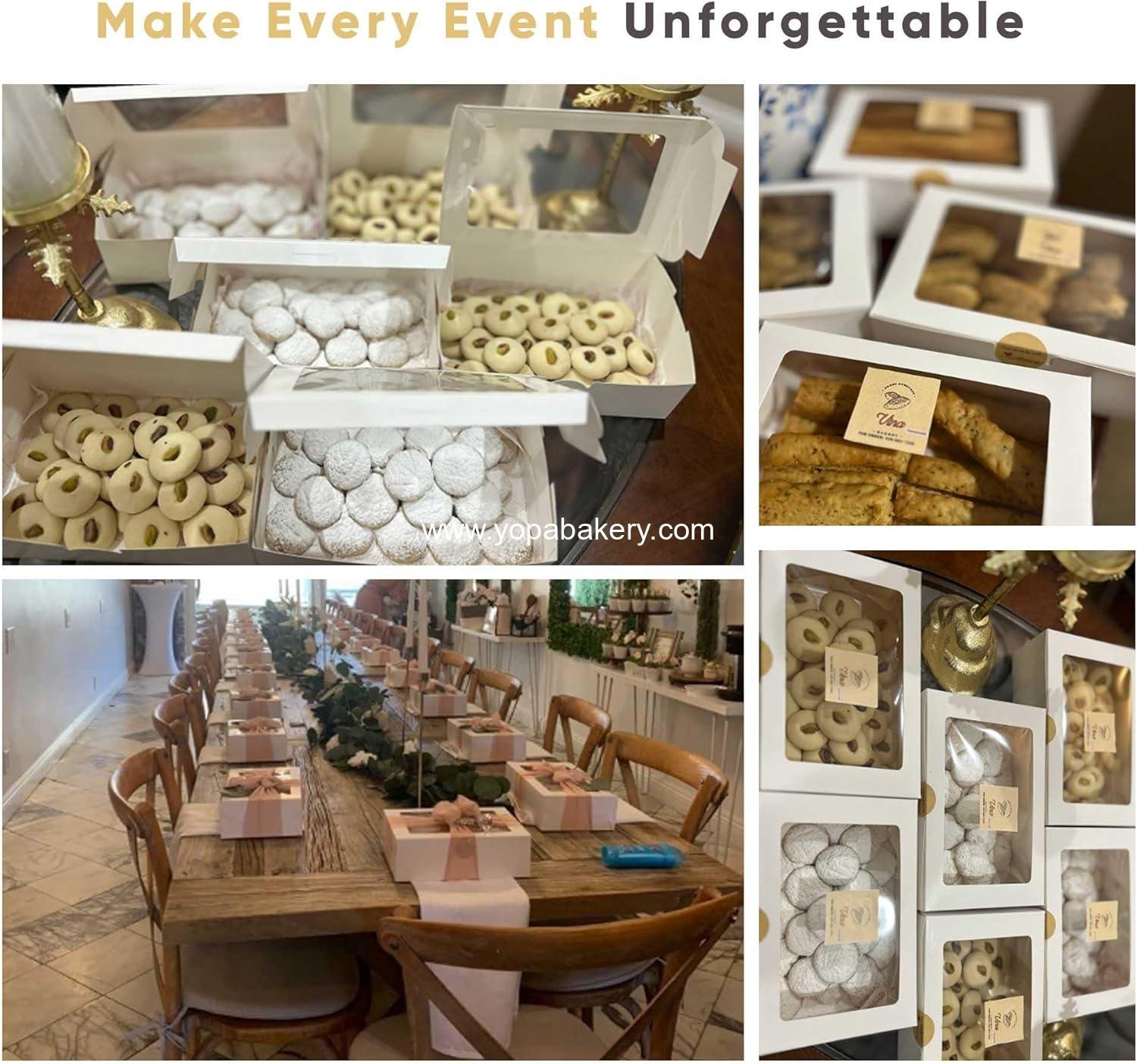 Wholesale 30-Pack 9x6x3 Inch White Cookie Treat Boxes with Window for Desserts Cupcakes Donuts Candy Pastry Baked Goods Gifts Factory