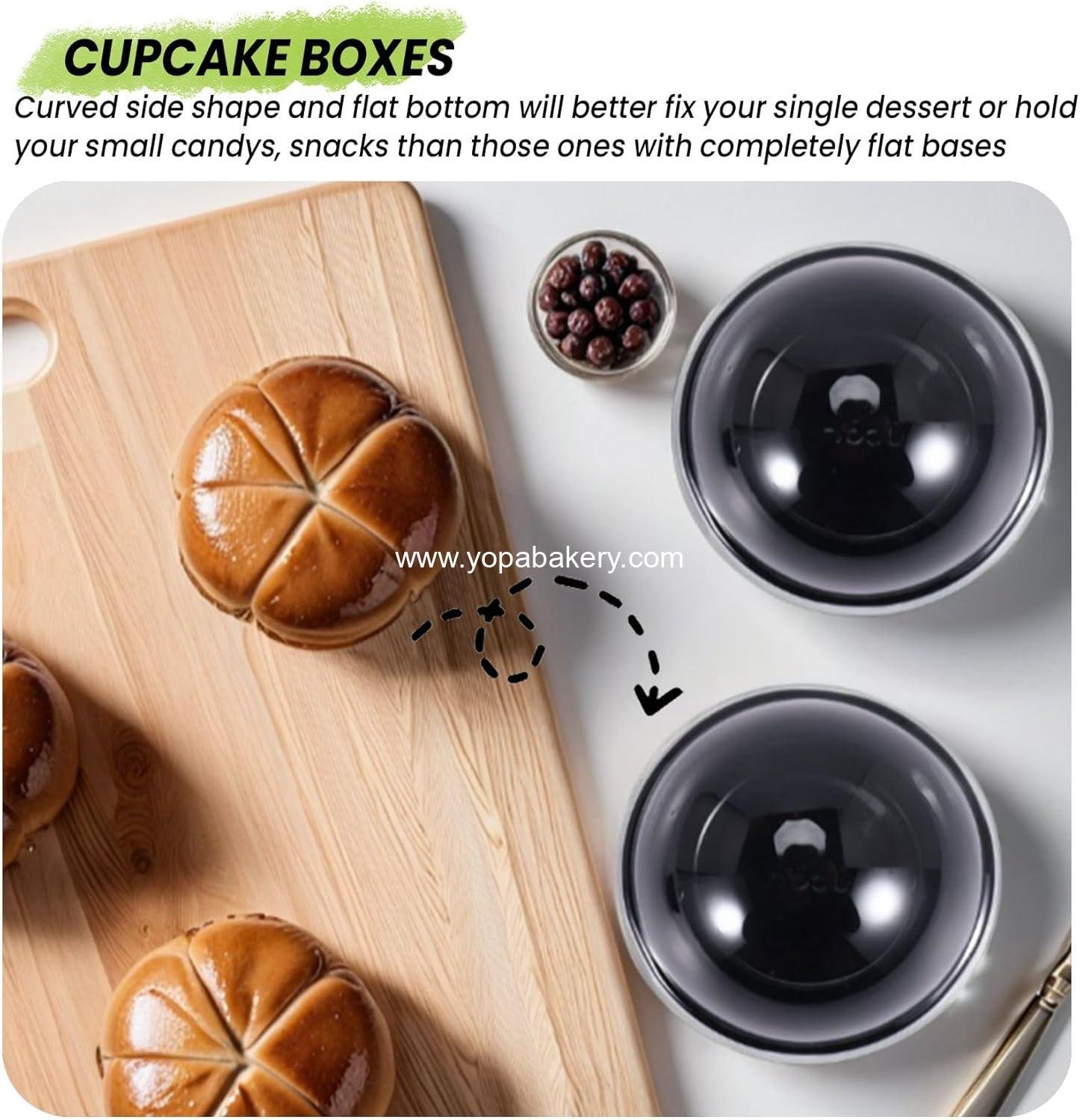 Wholesale 50 Pack Clear Plastic Mini Cupcake Containers Dome Lid Individual Boxes for Muffins Macarons Factory