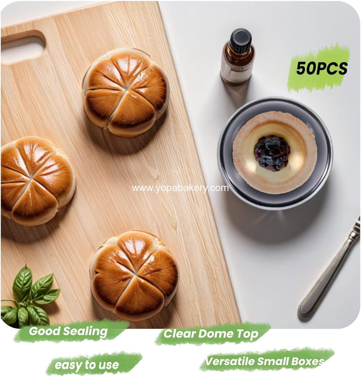 Wholesale 50 Pack Clear Plastic Mini Cupcake Containers Dome Lid Individual Boxes for Muffins Macarons Factory