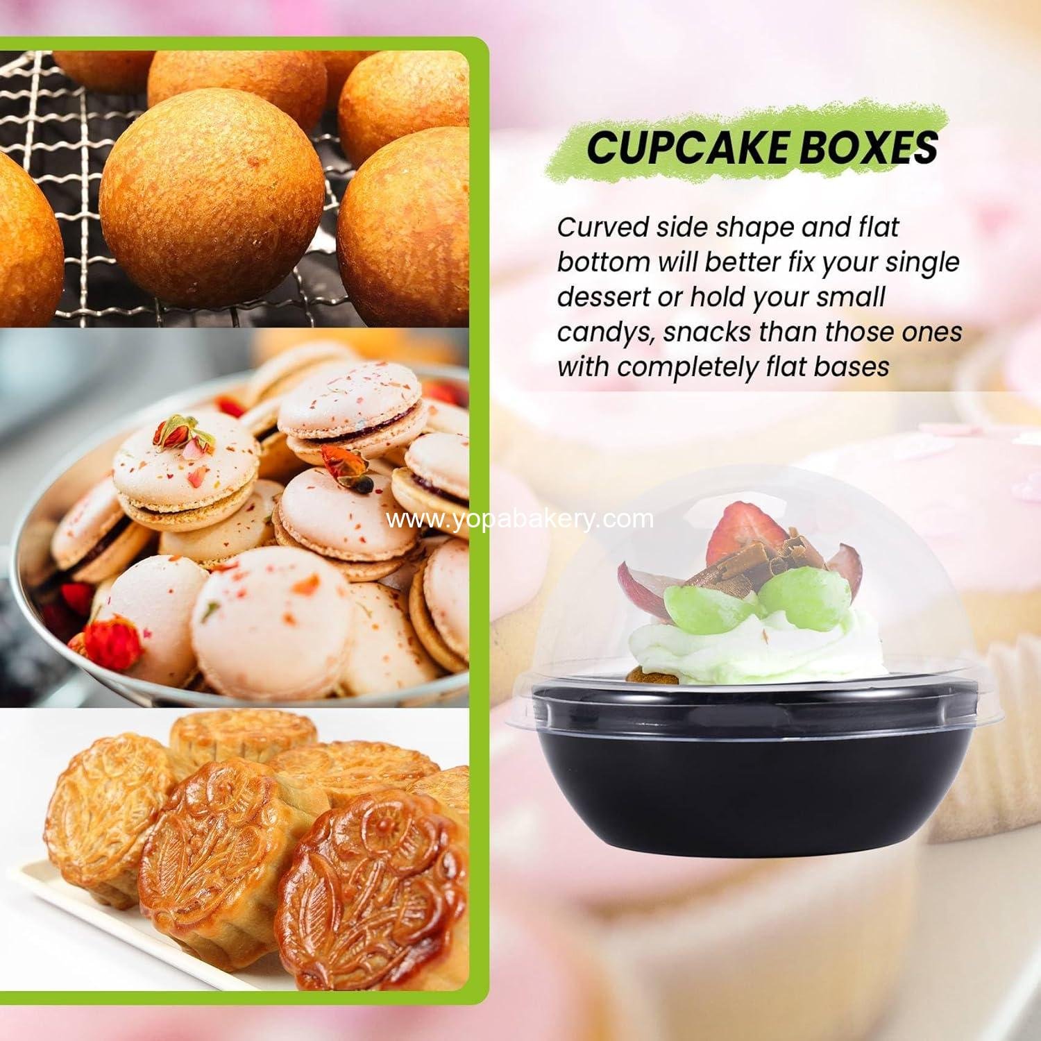 Wholesale 50 Pack Clear Plastic Mini Cupcake Containers Dome Lid Individual Boxes for Muffins Macarons Factory