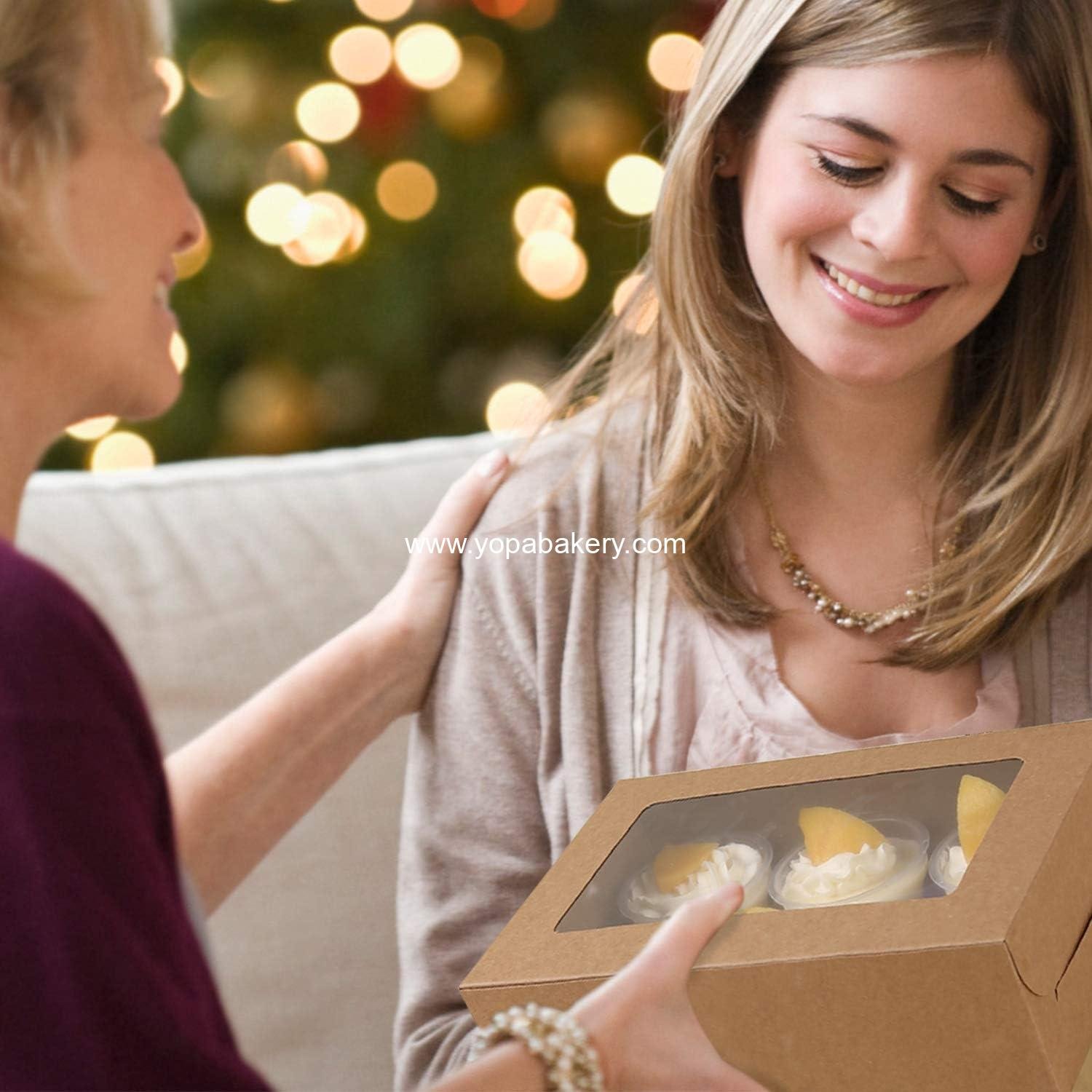 Wholesale 50 Pack Kraft 4-Cupcake Boxes with Inserts Display Windows for Cookies Bakeries Muffins Pastries Factory Wholesale 50 Pack Kraft 4-Cupcake Boxes with Inserts Display Windows for Cookies Bakeries Muffins Pastries Factory